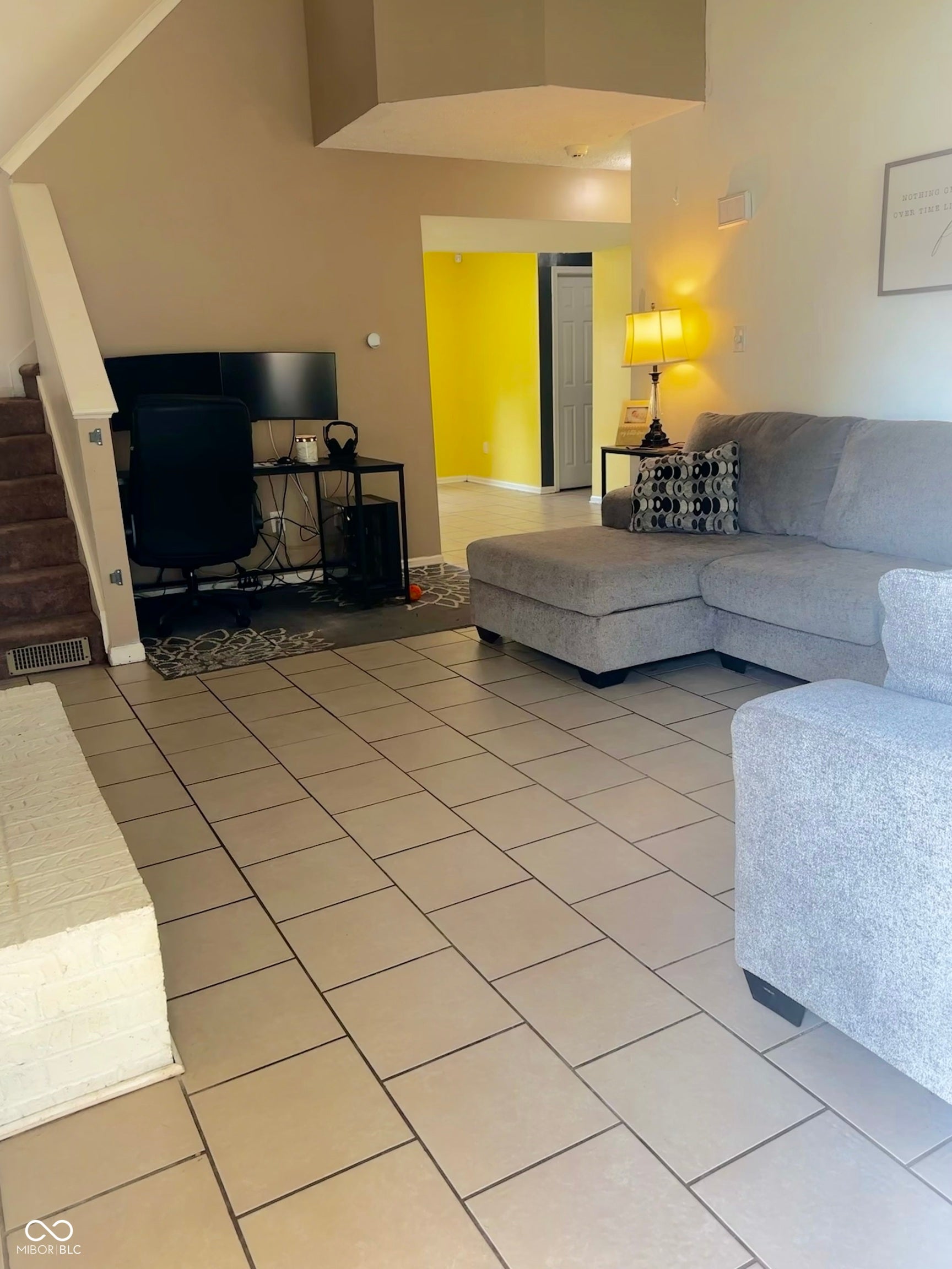 Tile flooring throughout