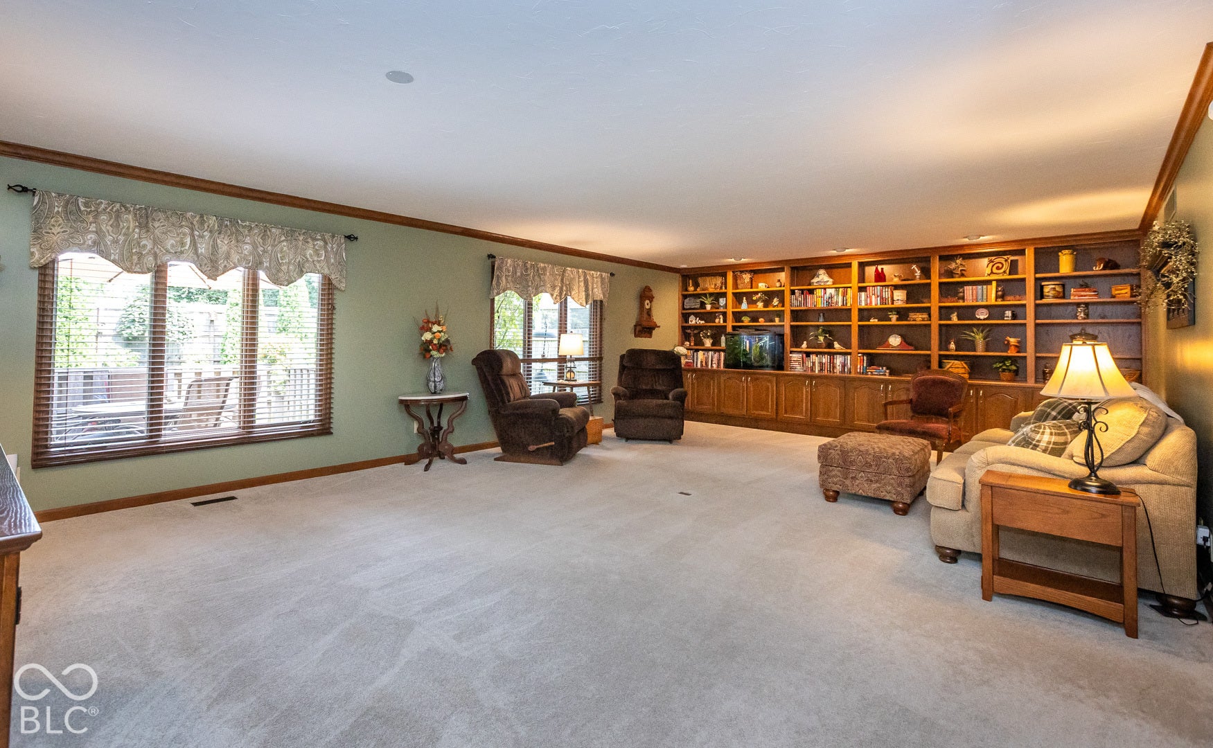 Huge great room with lot of windows and light