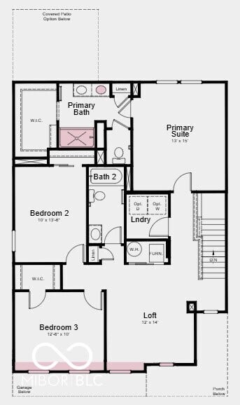 Second Floor Plan - Additional Highlights Include: smooth wall shower in place of tub/shower combo at primary bath and vinyl flooring added to great room