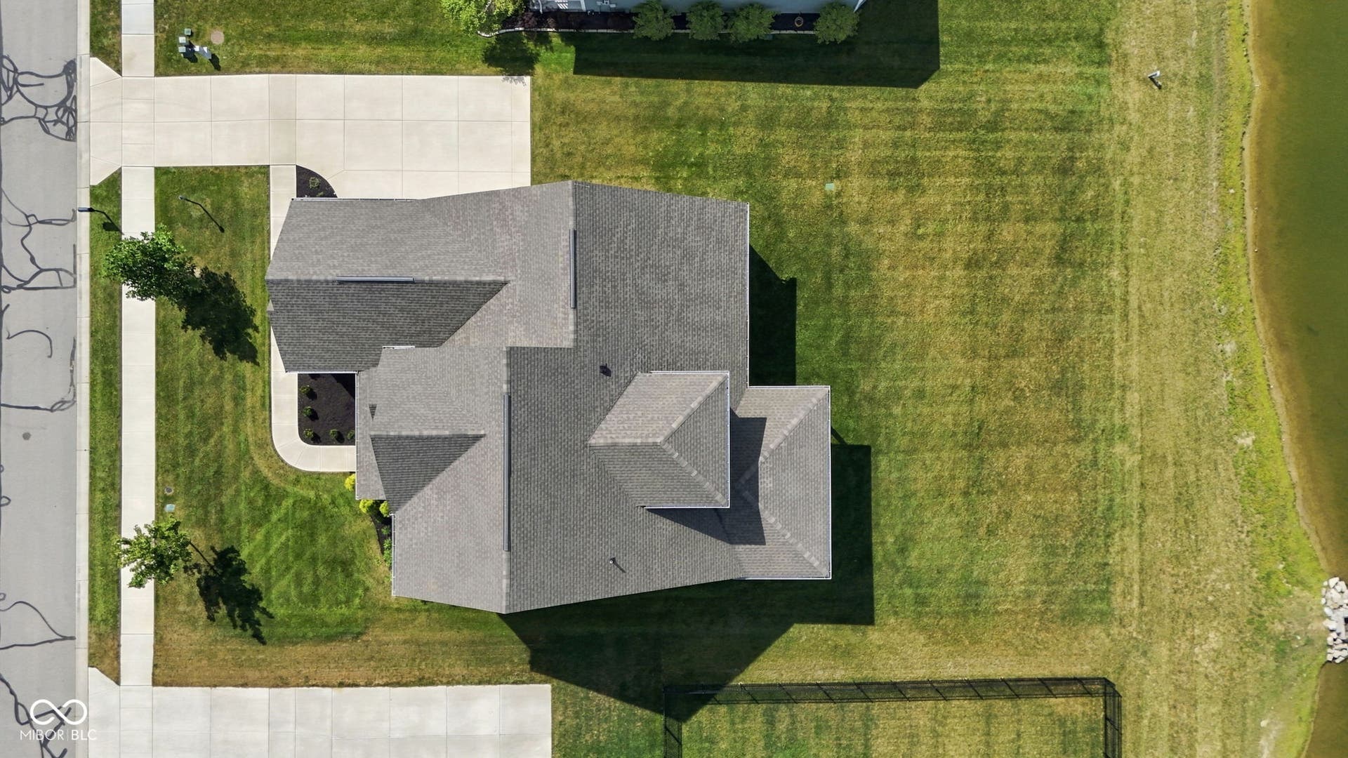 Drone shot of the top of the home