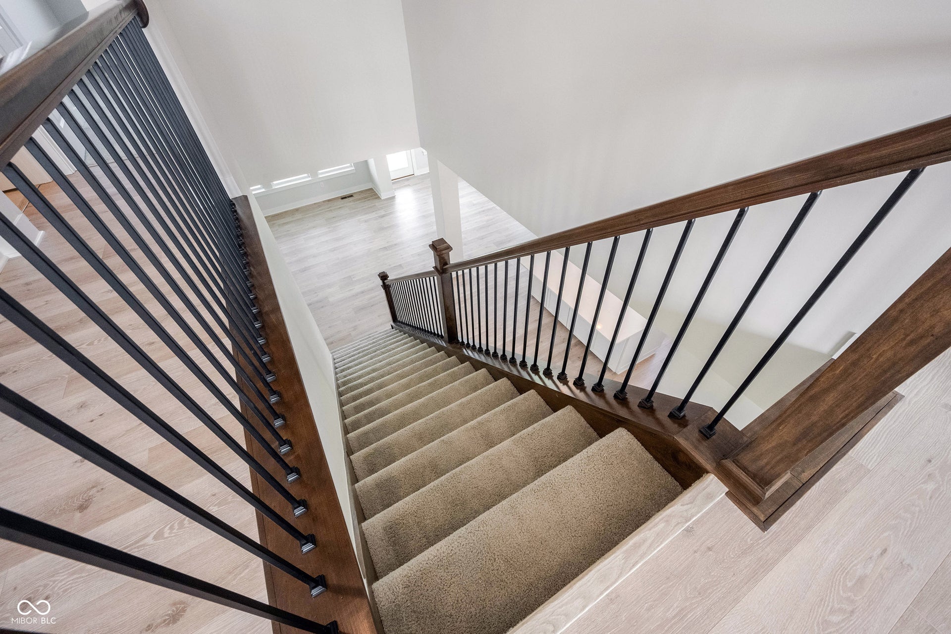 Upper staircase looking down towards the great room