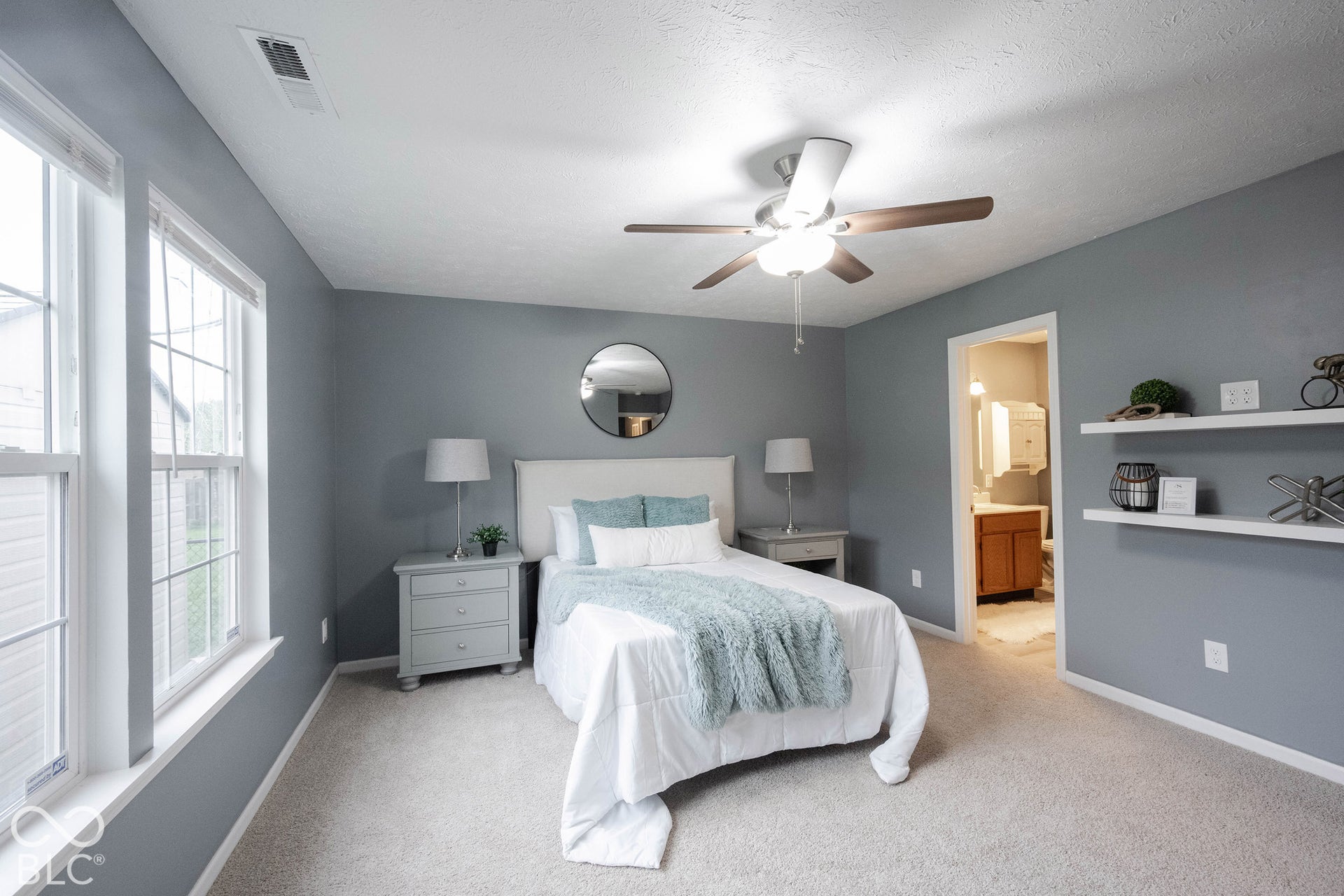 The large primary bedroom is the perfect owner's suite!