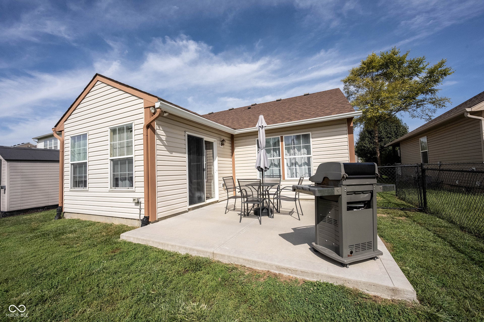 The back patio is just right for enjoying the outdoors!