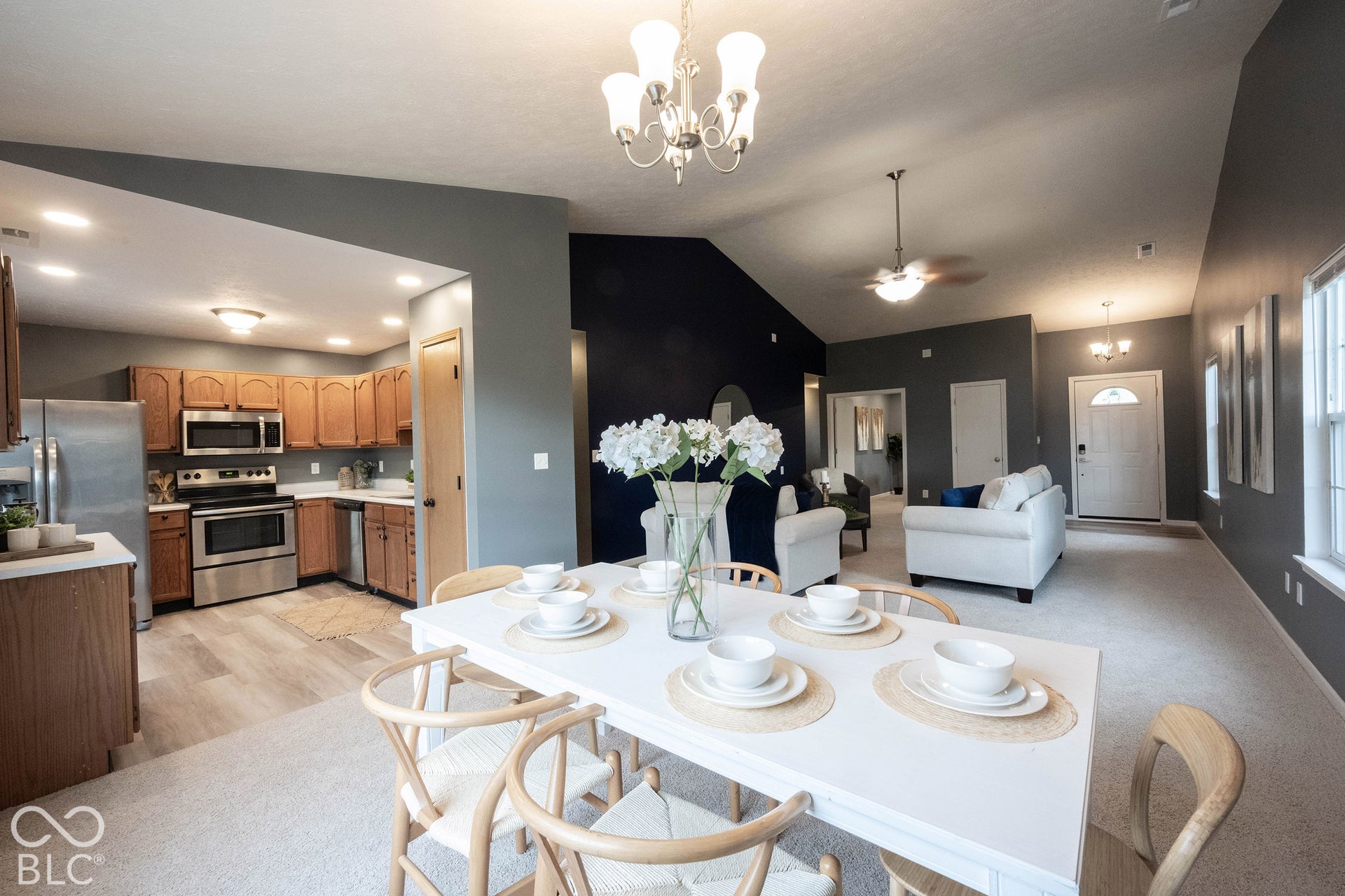 The open-concept layout of this home is perfect for hosting!