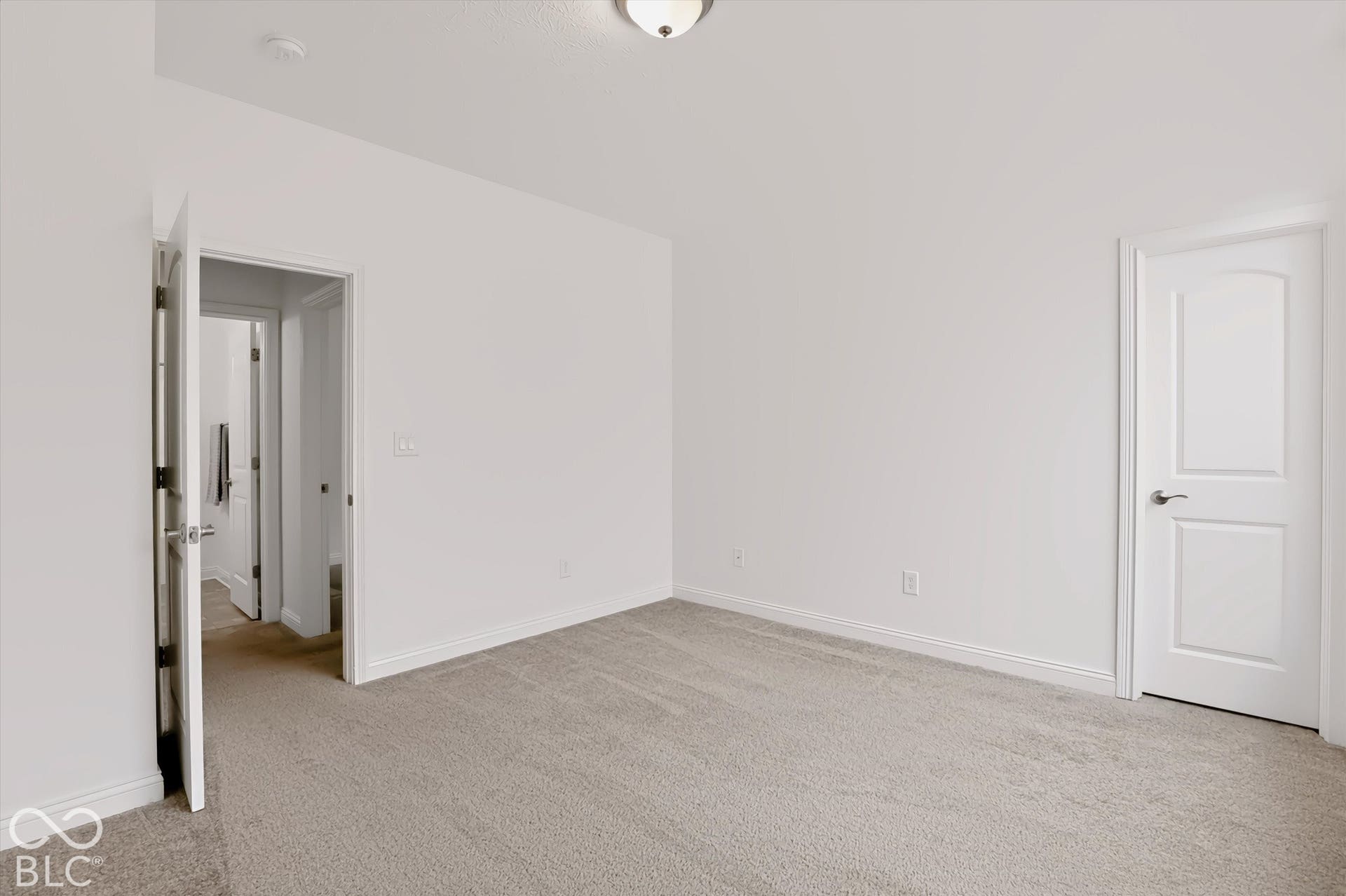 6520 Coughlan Drive, Indianapolis, IN 46278 Neutral wall color, carpeted flooring, and a flush mount ceiling light