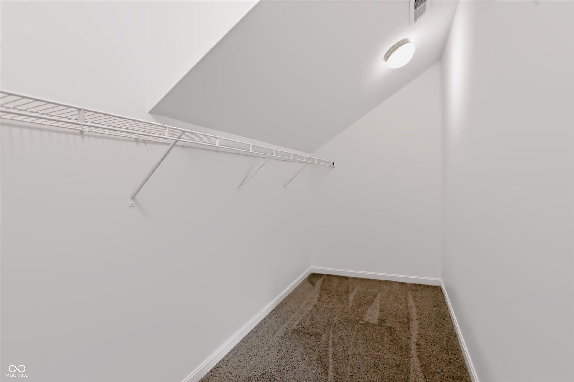 2536 Autumn Road, Indianapolis, IN 46229 Carpeted storage area with wire shelving and a ceiling-mounted light fixture