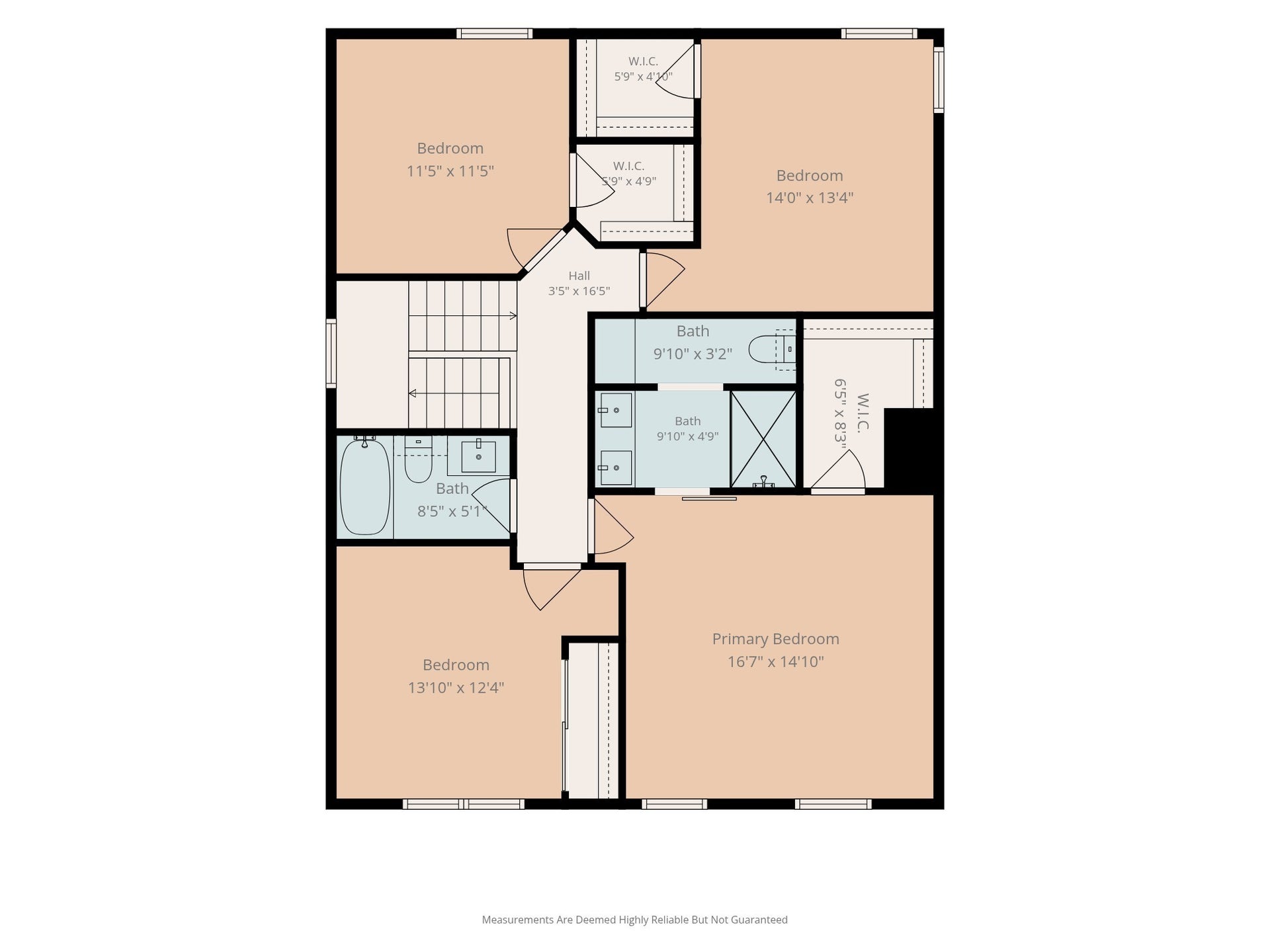 Upper level floor plan