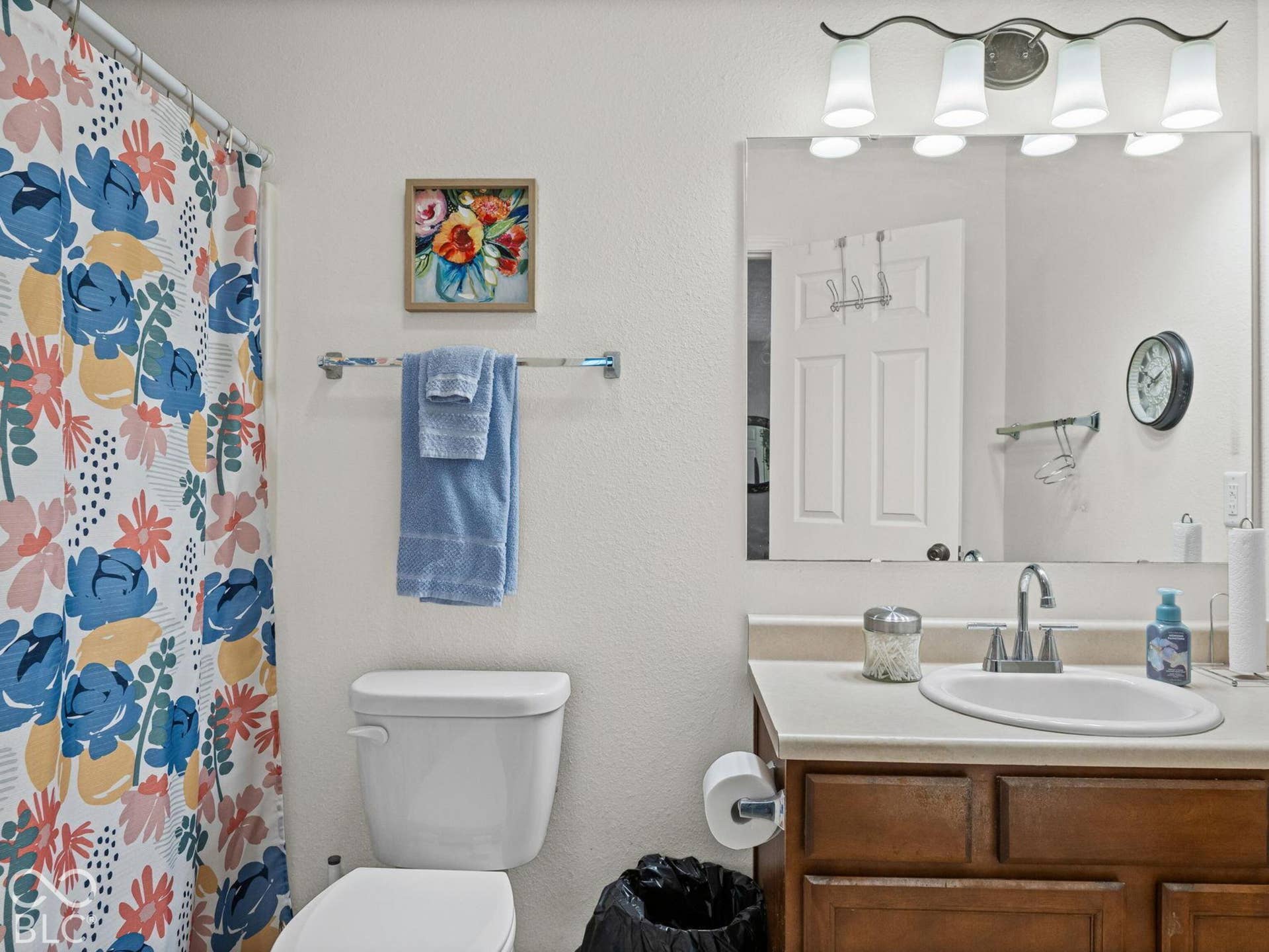 Primary bath with large shower stall