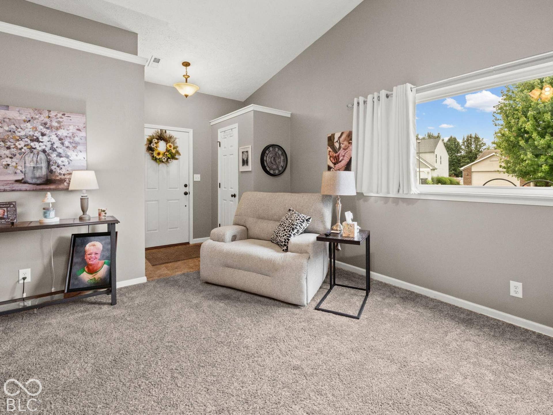 Entry is a small foyer area and coat closet.