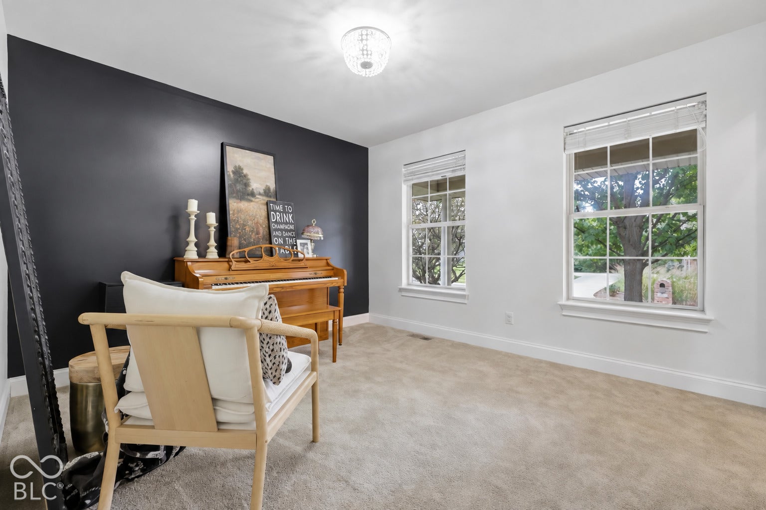Just off the foyer, this 11x12 room gives you extra space to make your own. Set it up as a home office, family room, playroom, or cozy reading room.