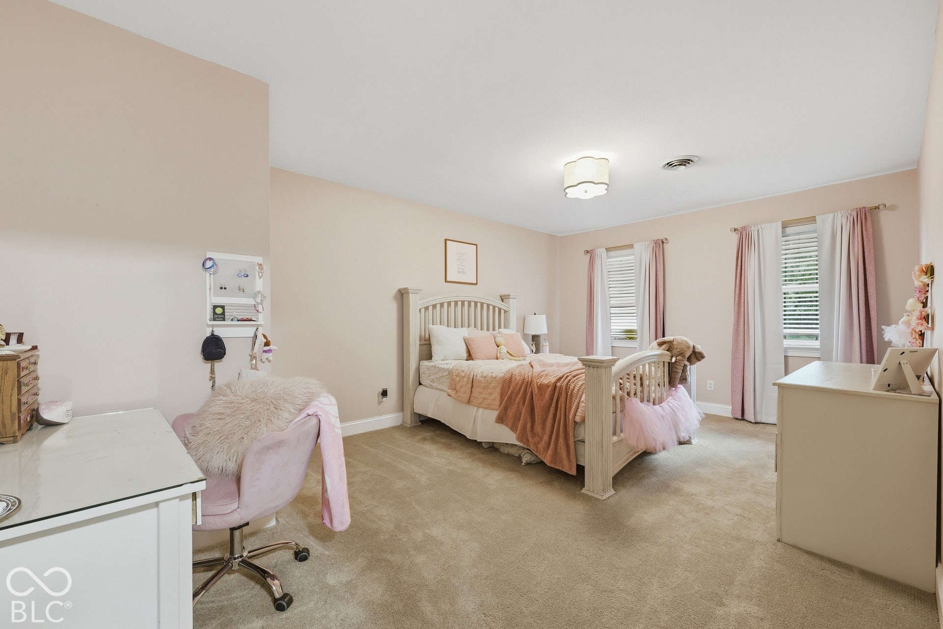 The 12x19 third bedroom gives you the room to spread out, whether you picture two beds, bunk beds, or a bed with a desk and sitting area. Two windows bring in natural light, and the walk-in closet adds storage.