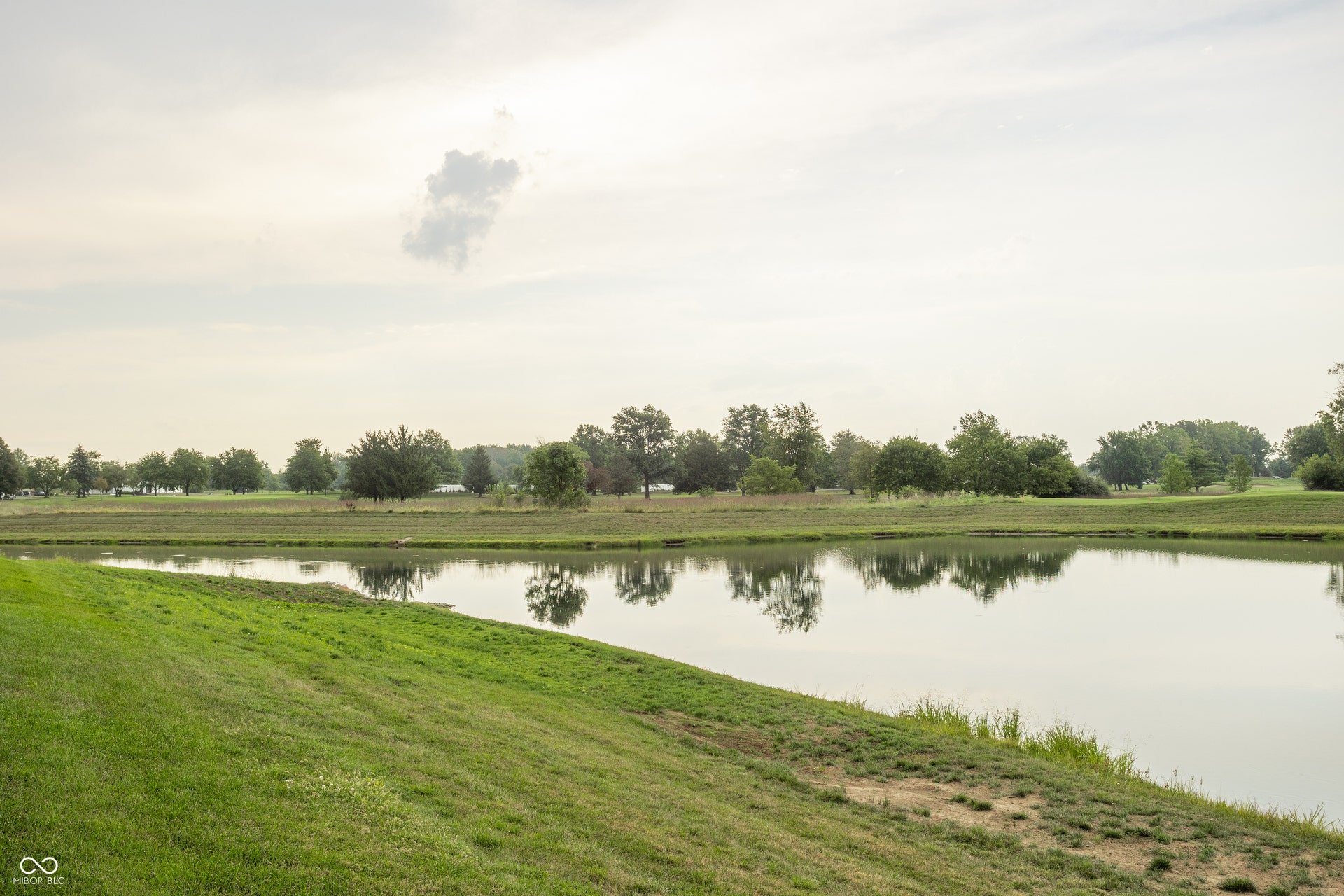 Pond and golf course views