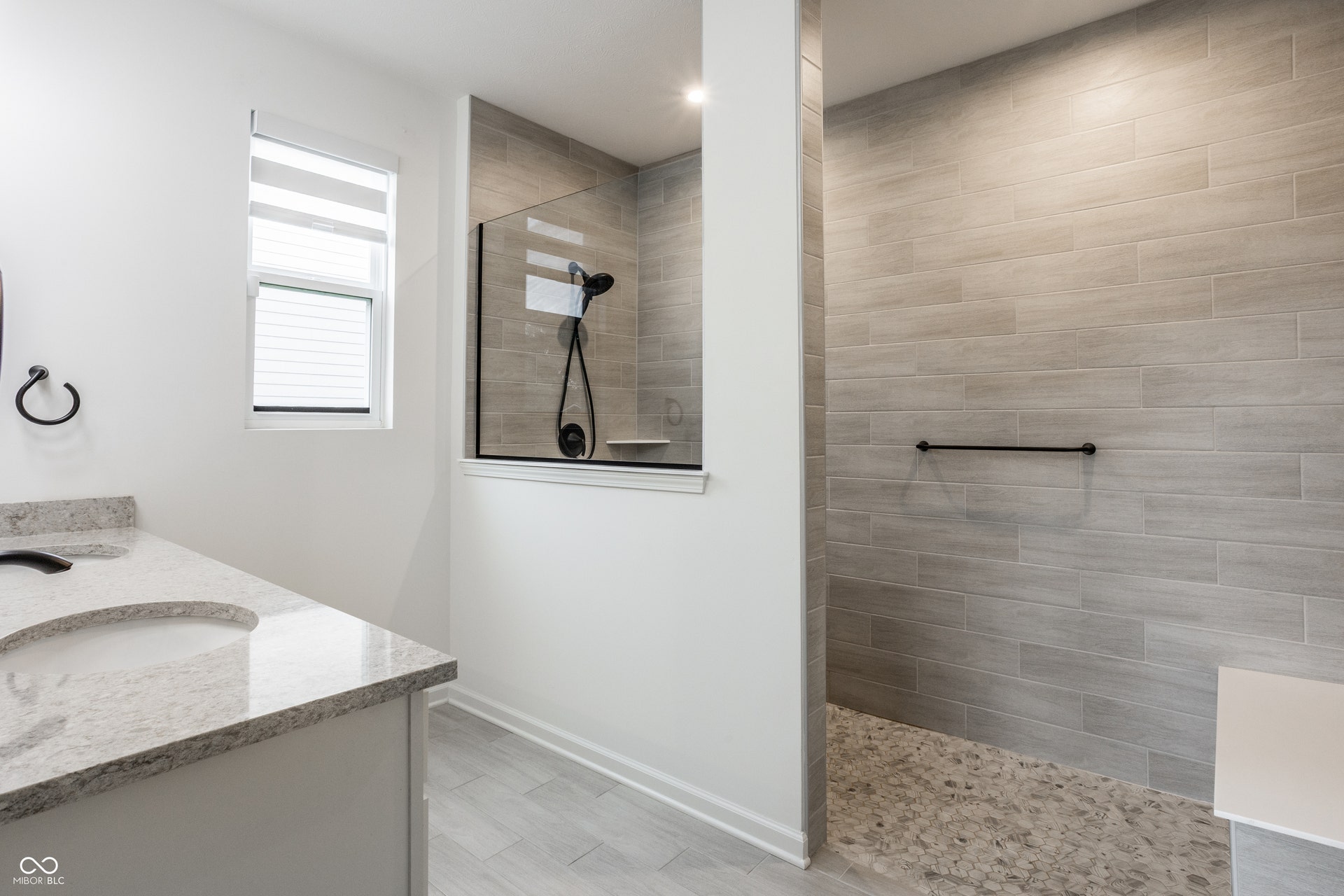 Master bath with tiled shower