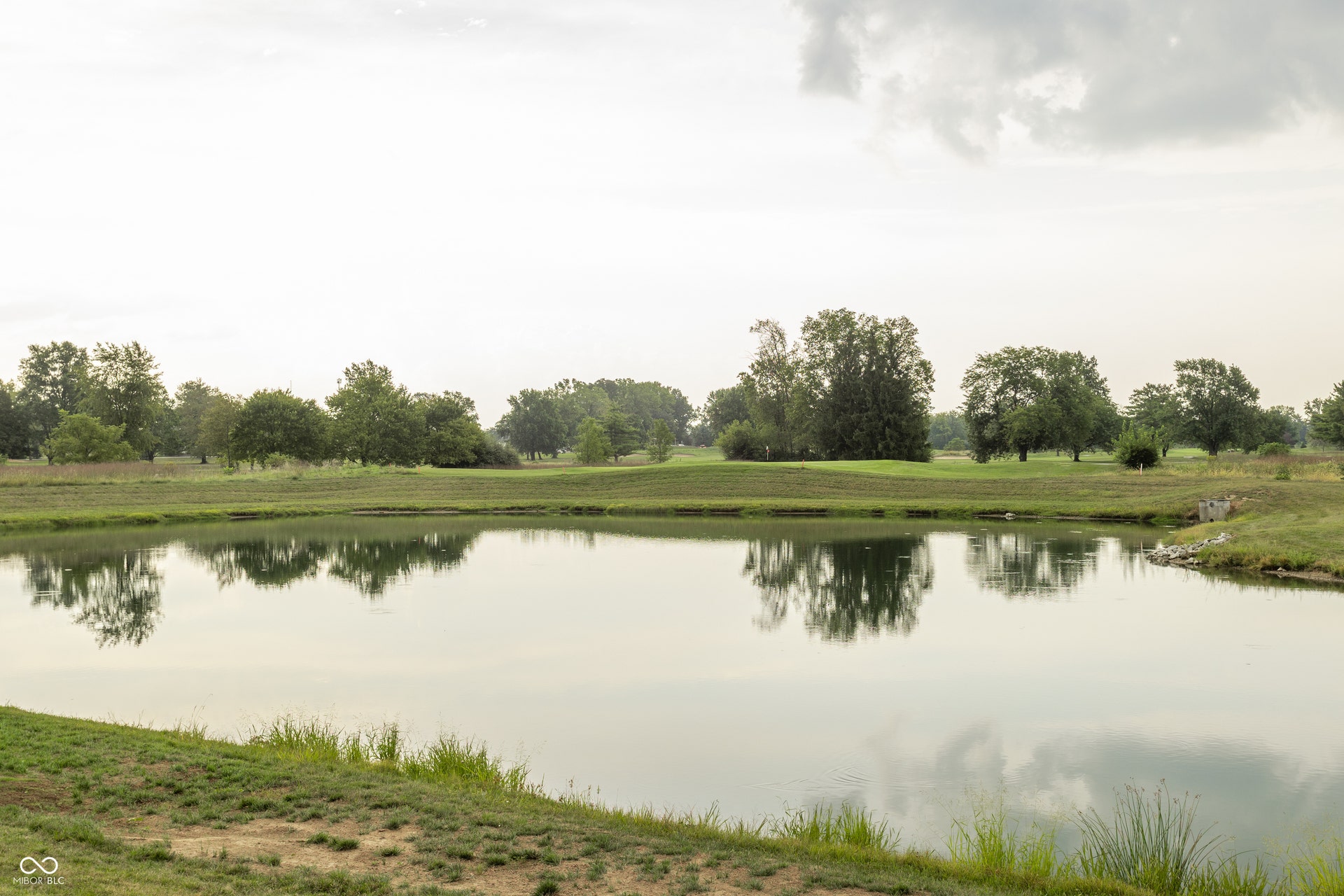 Pond and golf course views