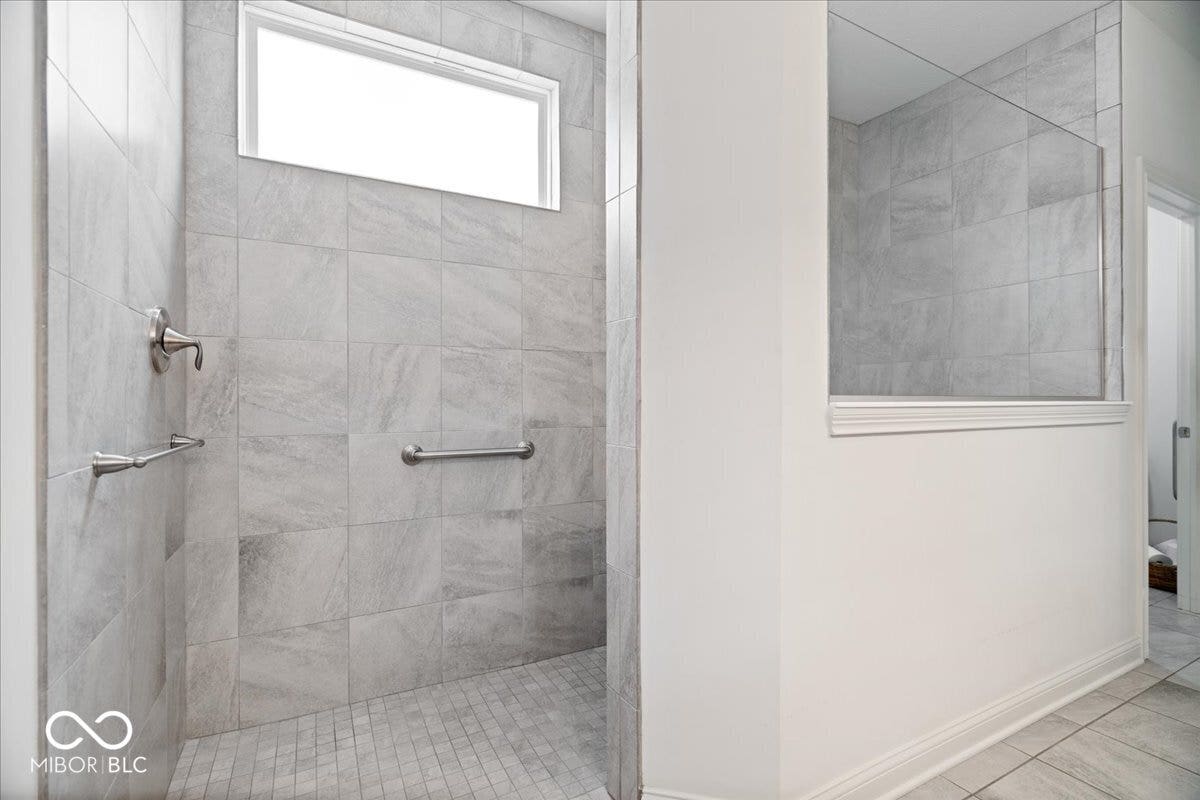 With an amazing large upgraded walk in shower