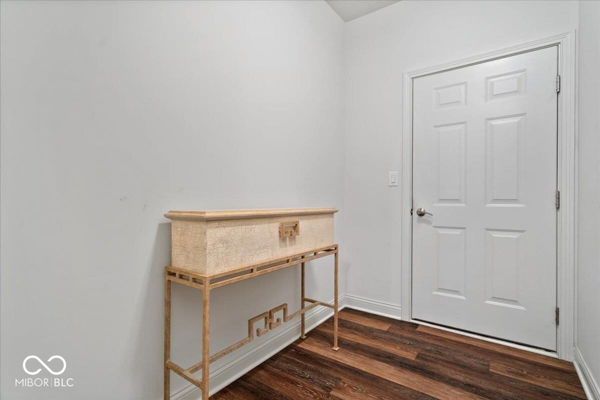 An expansive area when entering the home from the garage.
