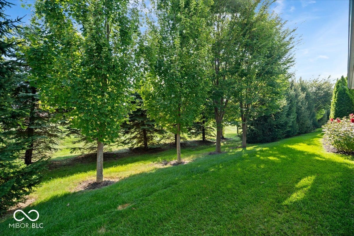 The backyard is private and tranquil