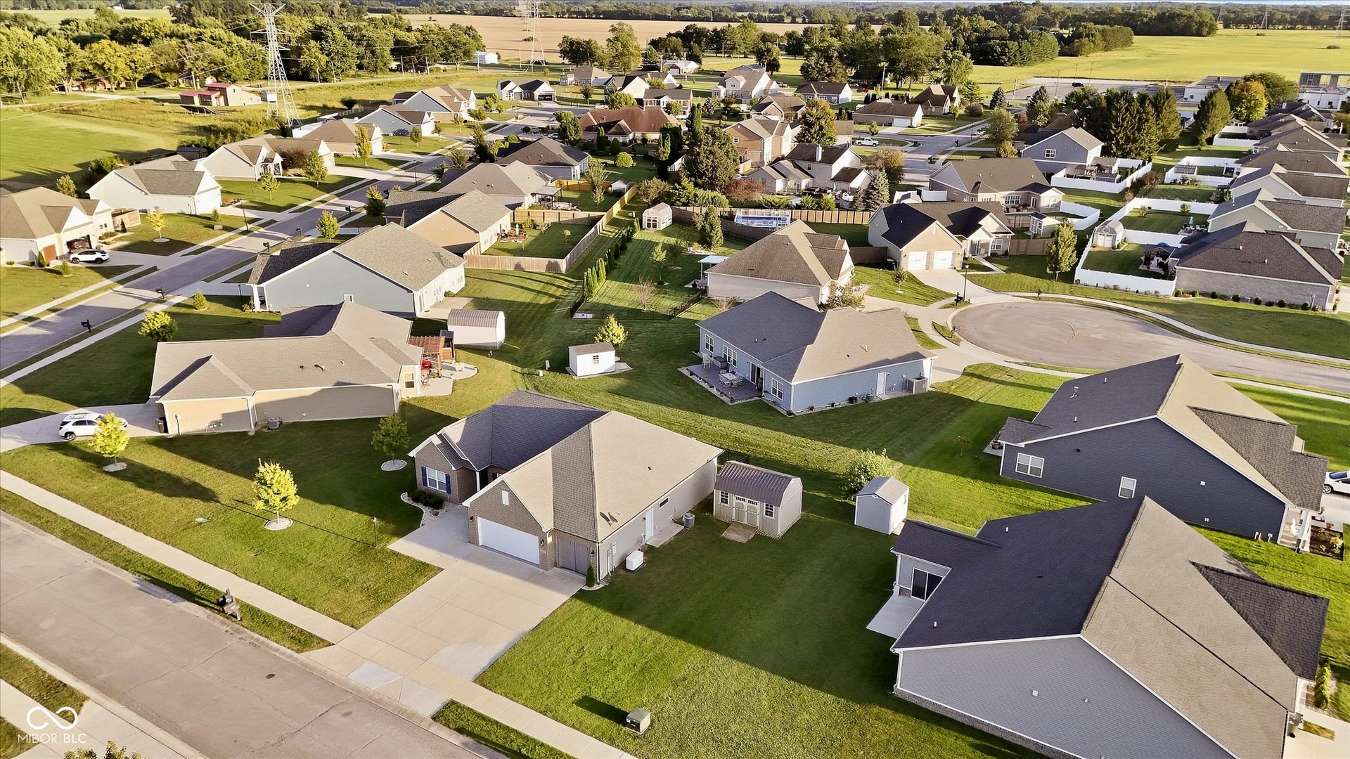 Well-maintained residential community with varied architectural styles and mature landscaping