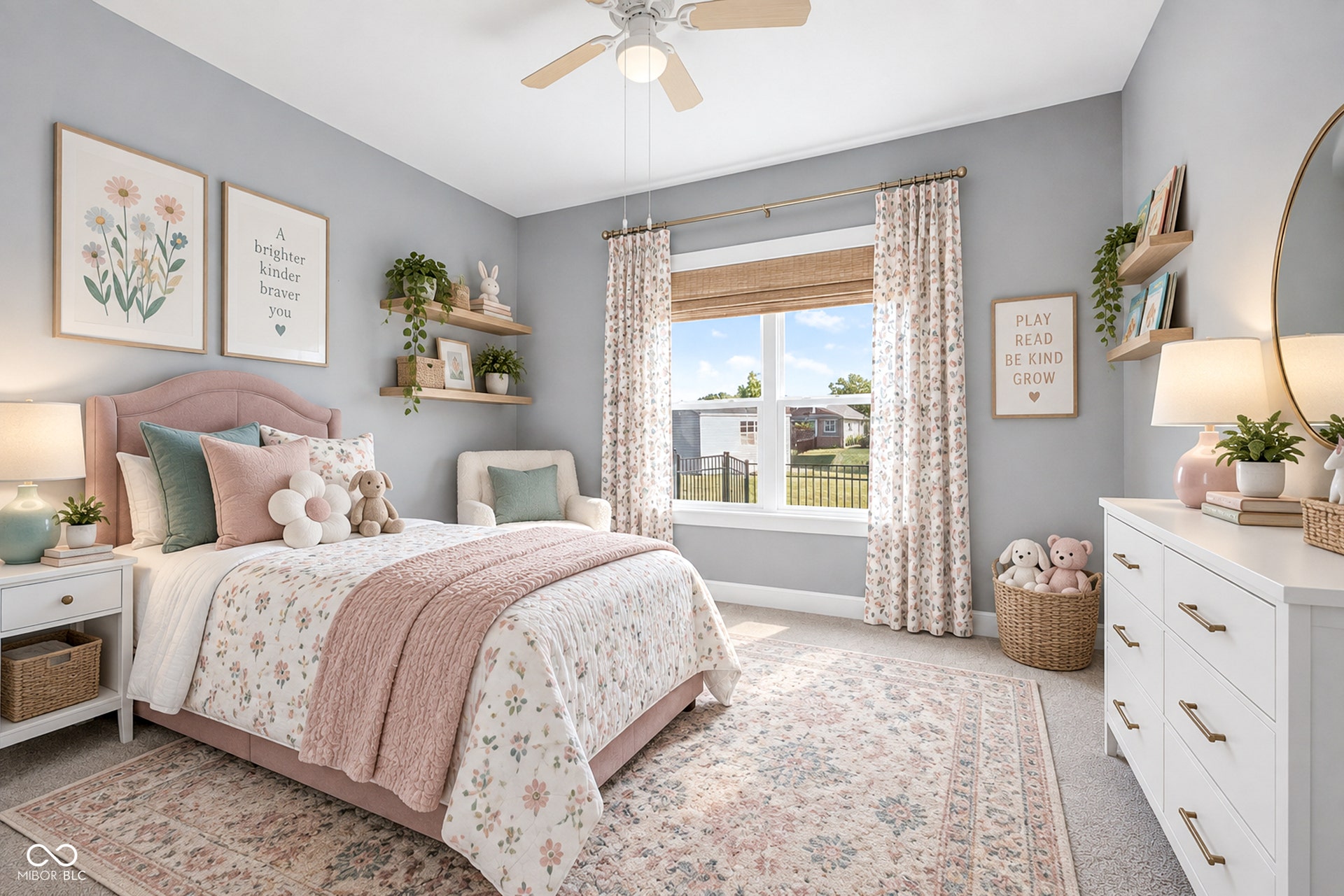 Virtually Altered - Recessed window with woven wood shades