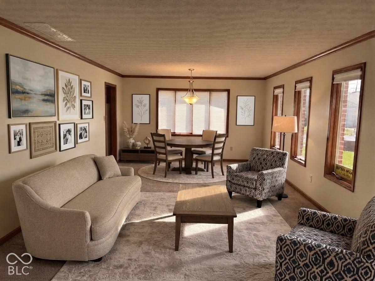 Virtually Altered - This large front room doubles as a secondary dining space and conversation area!