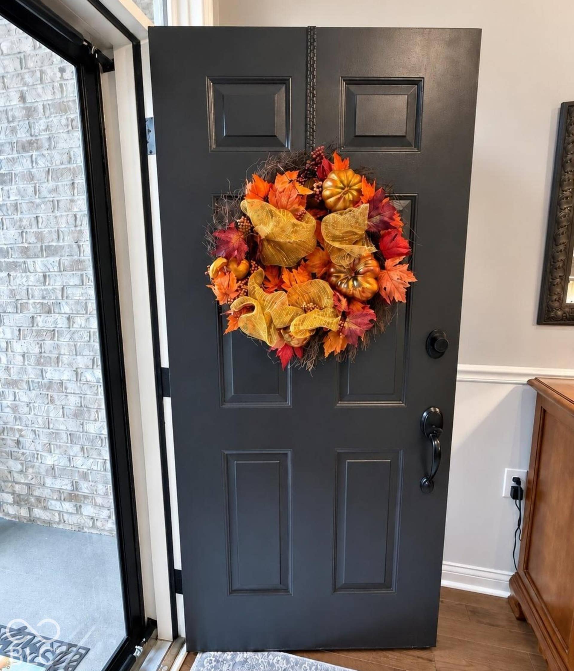 Be ready to Fall in Love...with this home, it's very easy, Paneled entry door with black hardware, engineered hardwood flooring, and crown molding