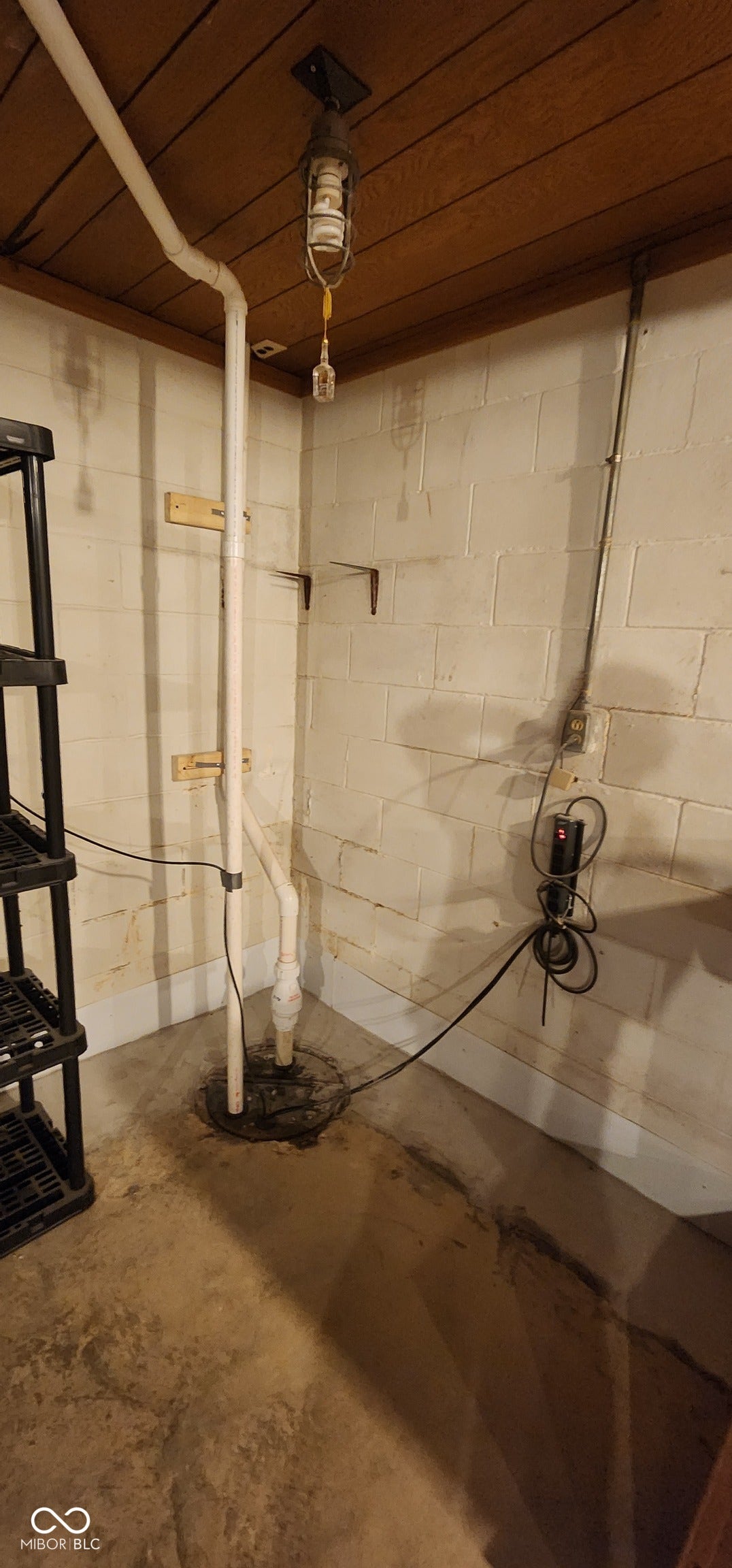 Basement bathroom sewage extraction system.