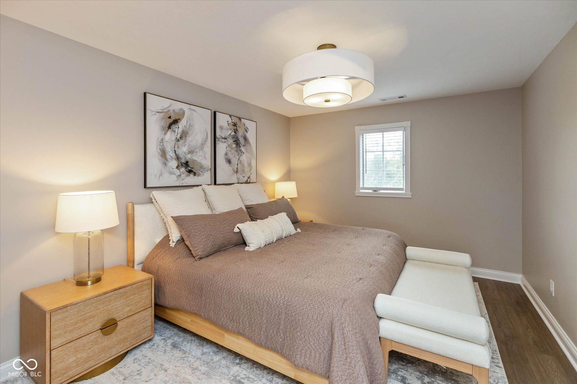 1513 Tottenham, Danville, IN 46122 Recessed window, wood-finish flooring, ceiling-mounted light fixture, light neutral wall color, and white trim