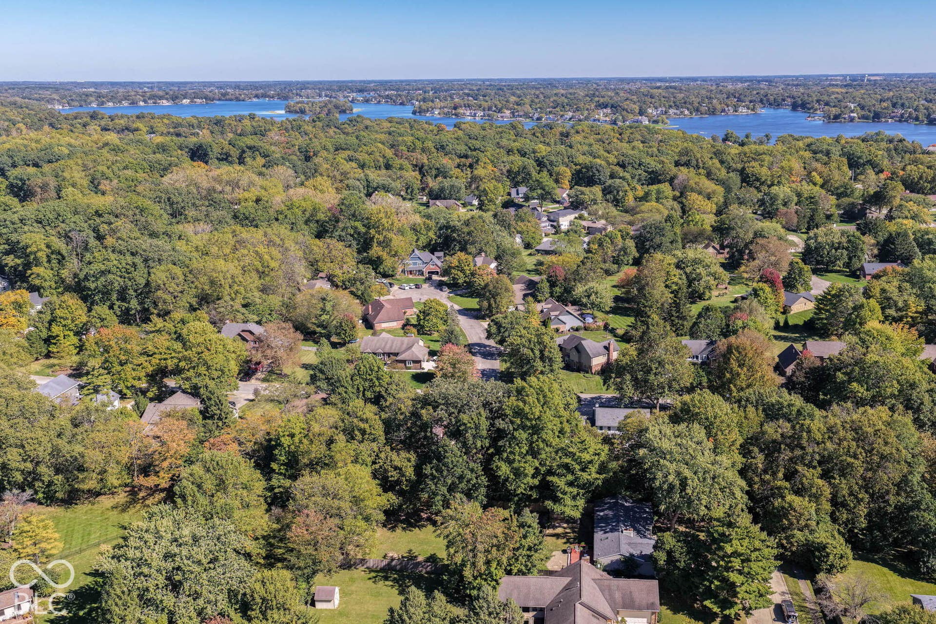 Drone showing proximity to Geist Reservoir