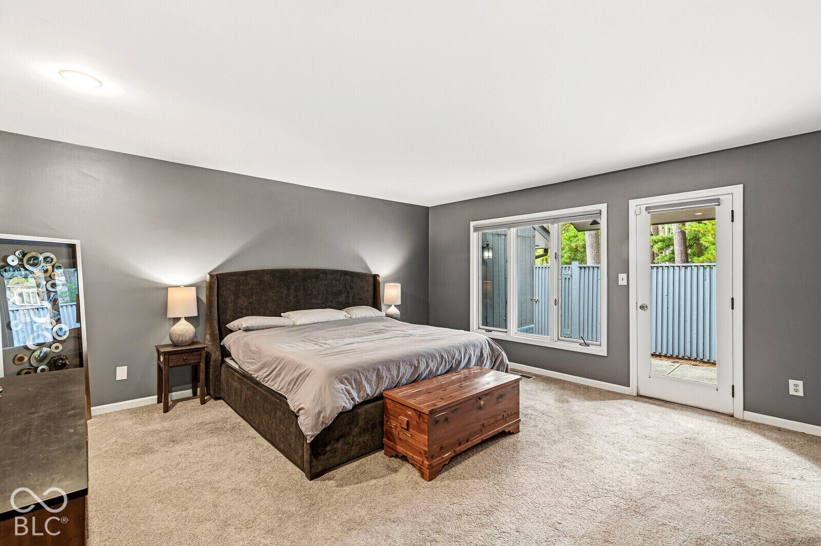 7622 Silverpine Court, Indianapolis, IN 46250 Primary suite has multiple closets and a private courtyard.