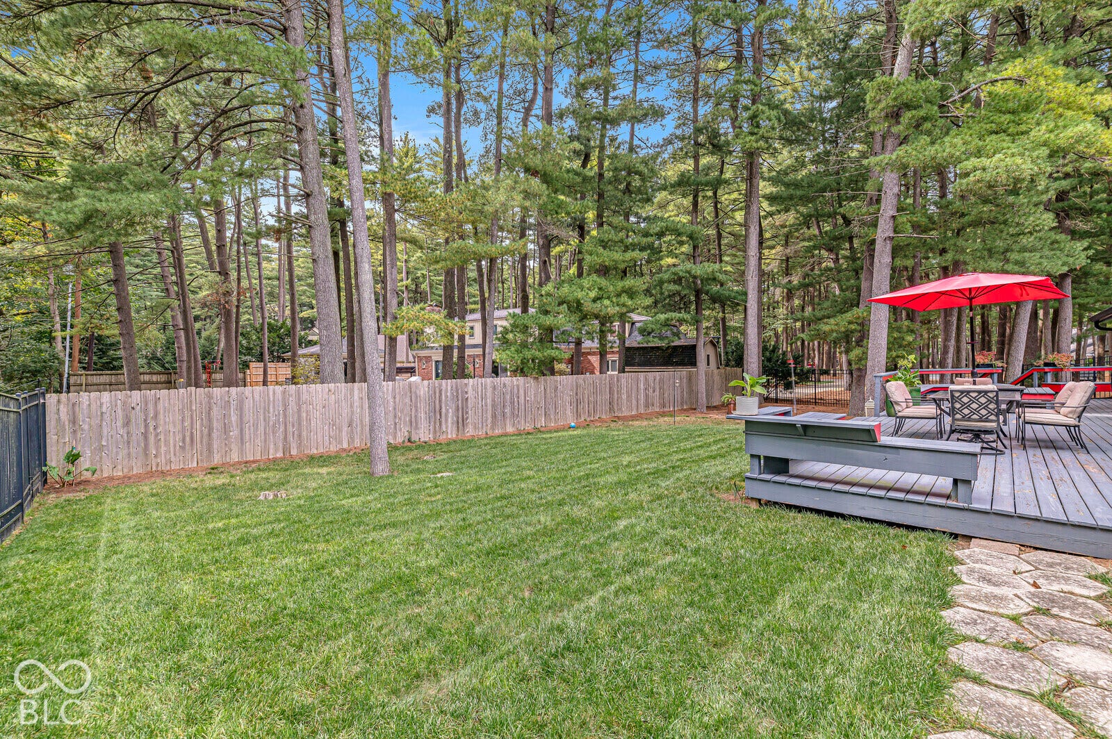 7622 Silverpine Court, Indianapolis, IN 46250 Backyard is flat and fully fenced