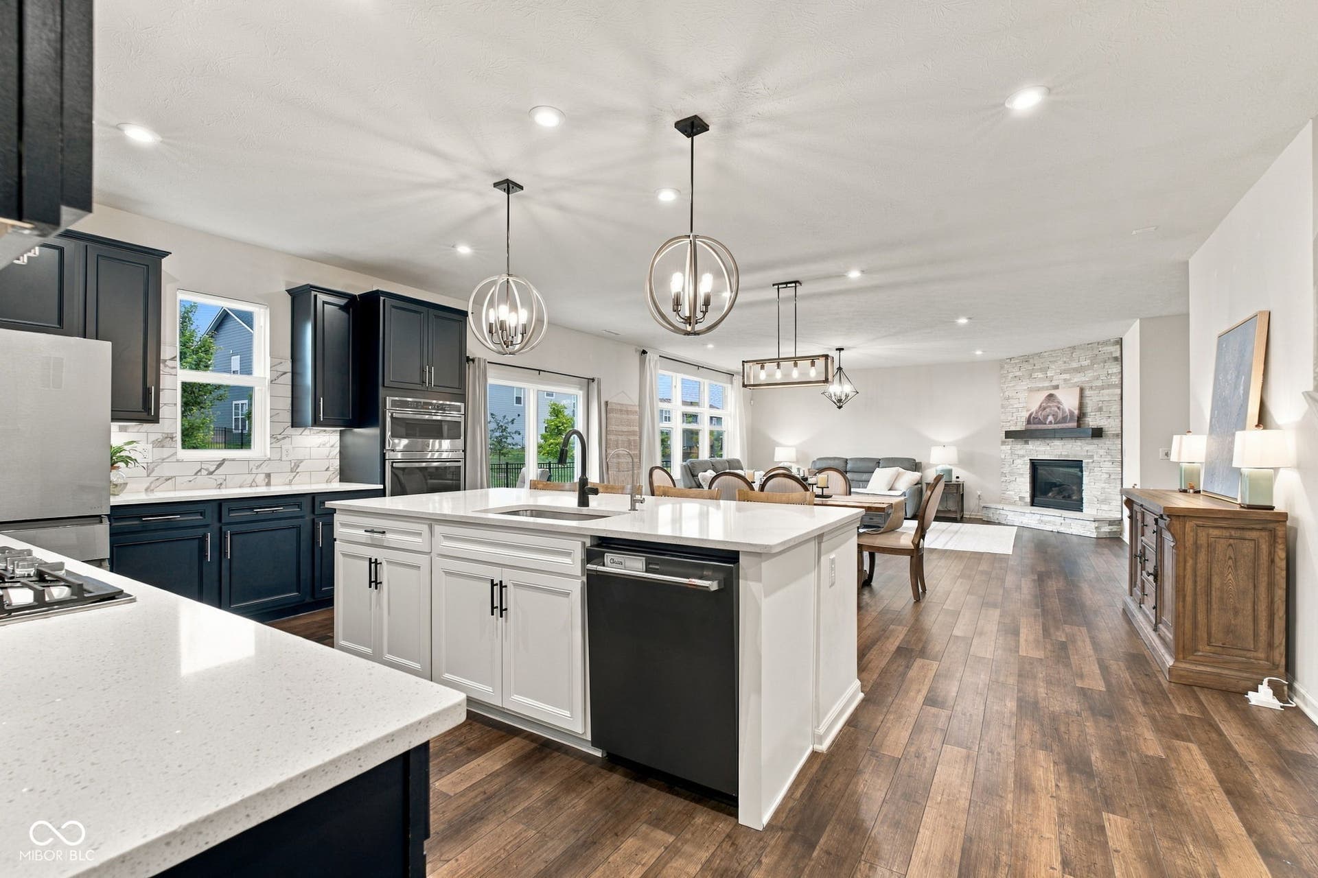 Luxury Kitchen open to Dining and Great Room