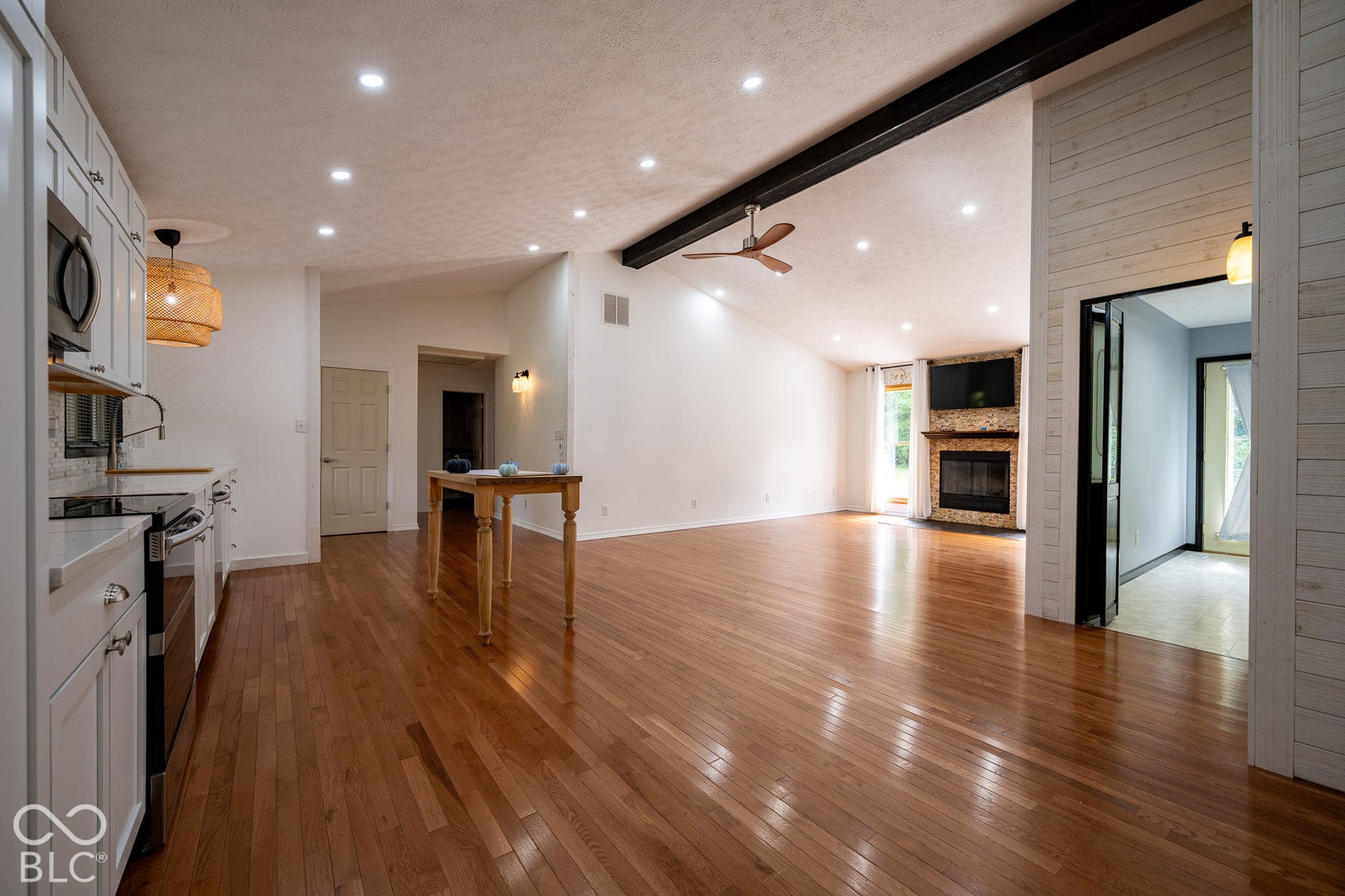 Hardwood floors throughout the main living quarters