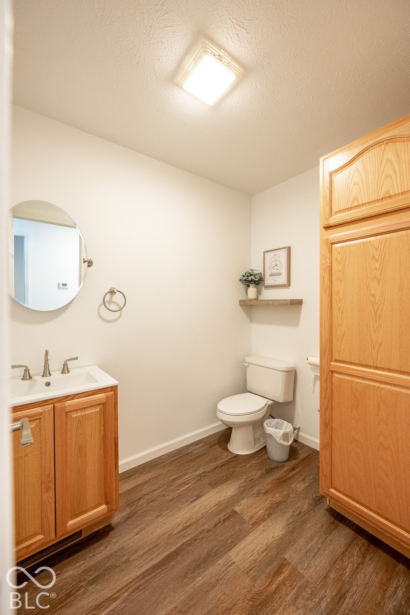 half bath in in-law suite for guests but is also plumbed to be a second full bathroom (this would mean the whole home would have 4 full baths with that conversion)