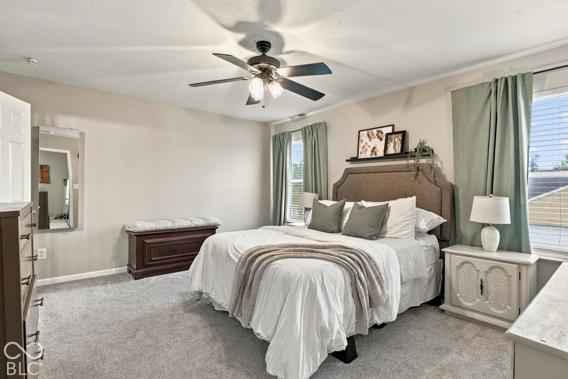 Stylish primary suite