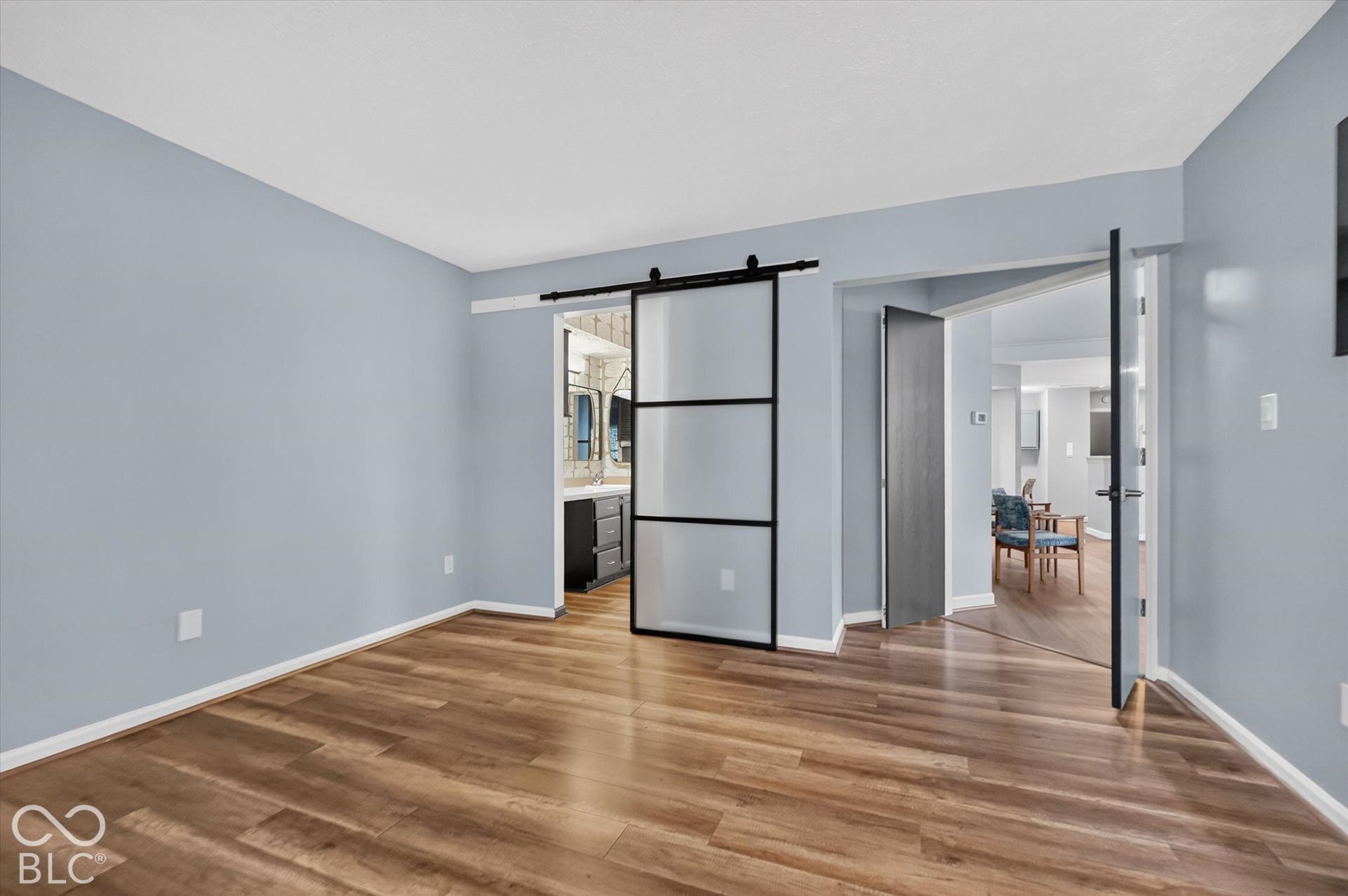 Wood-finish flooring throughout