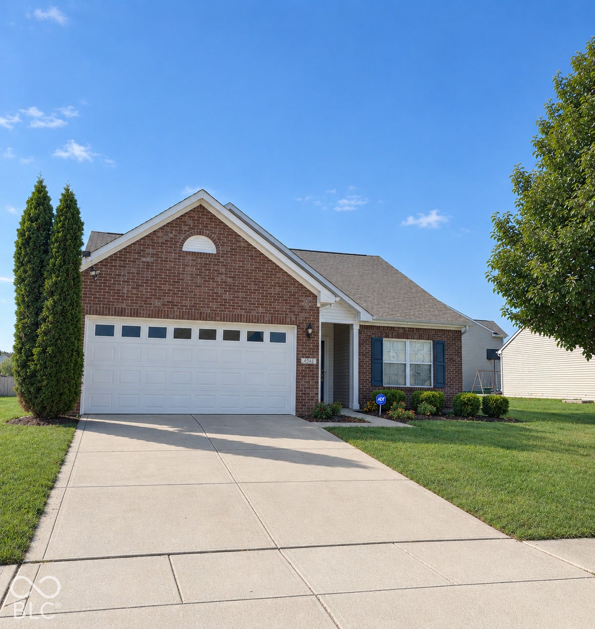 4348 Big Leaf Lane, Indianapolis, IN 46239 Brick facade with white siding accents and a gabled roofline