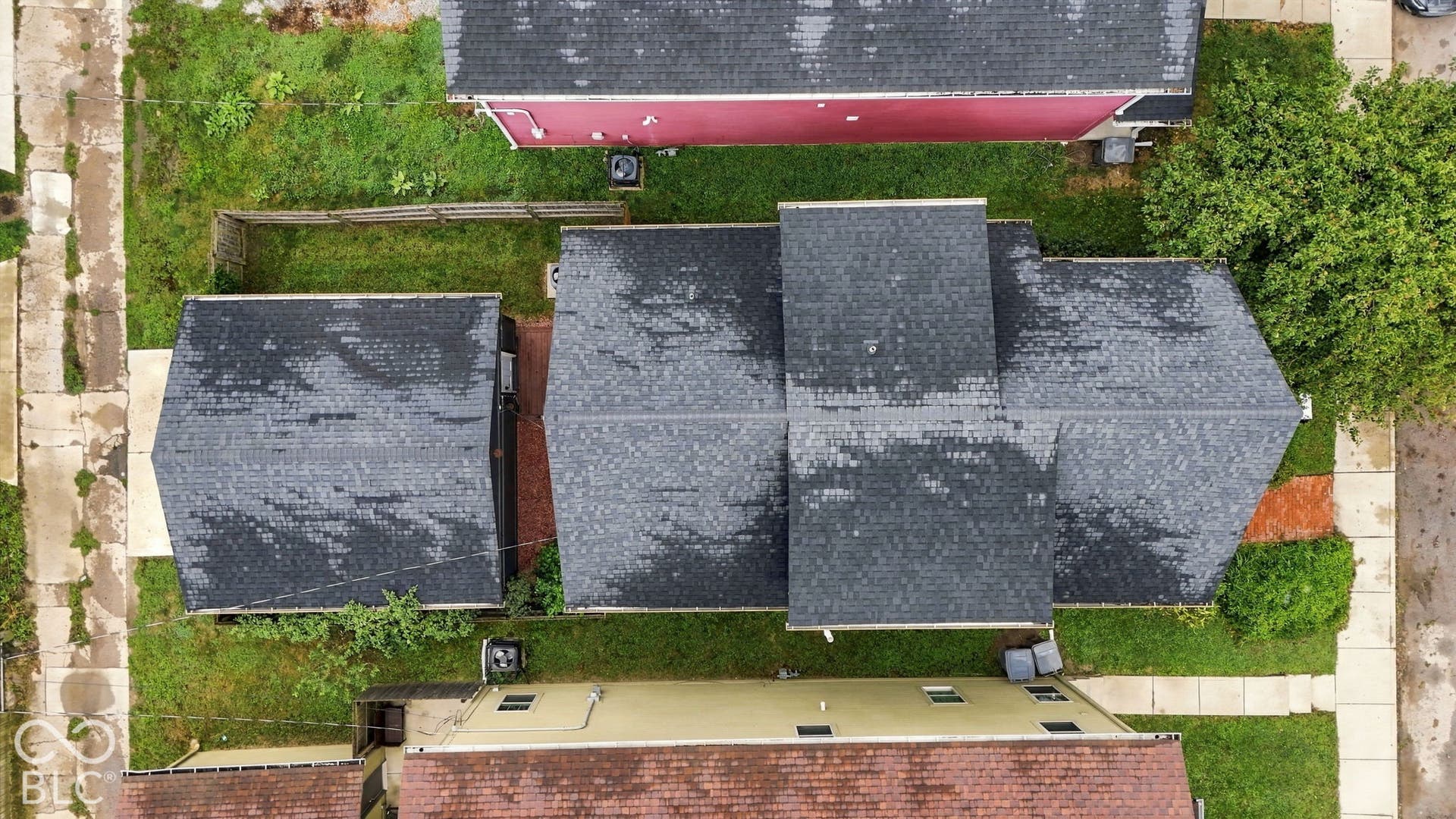 Gable roof design with dark shingles