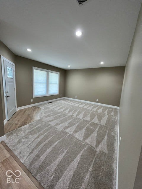 415 W Main, Greensburg, IN 47240 Recessed ceiling lighting, carpet flooring, neutral wall tones, and white trim accents