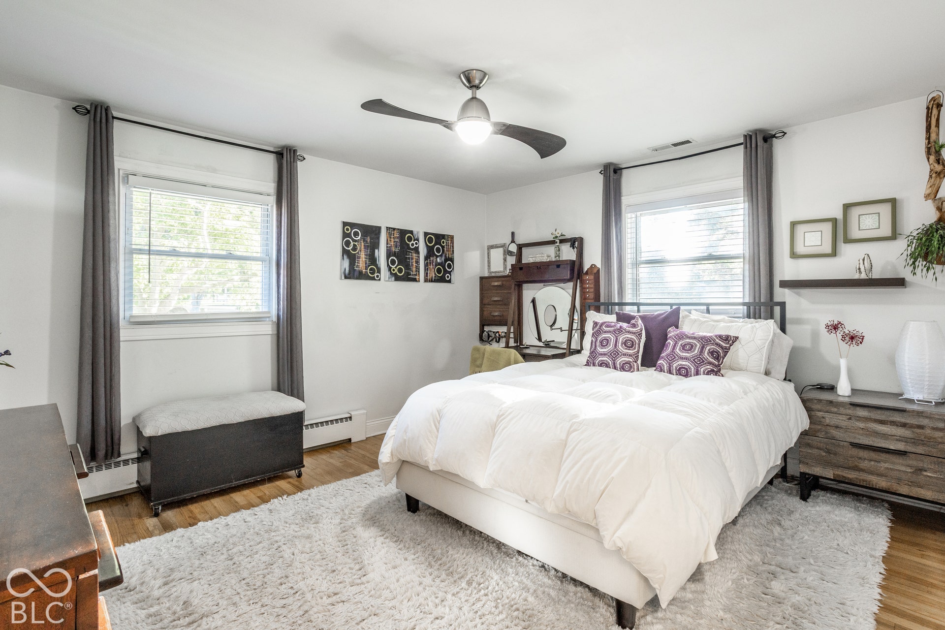 Primary bedroom with two large closets and ensuite bath