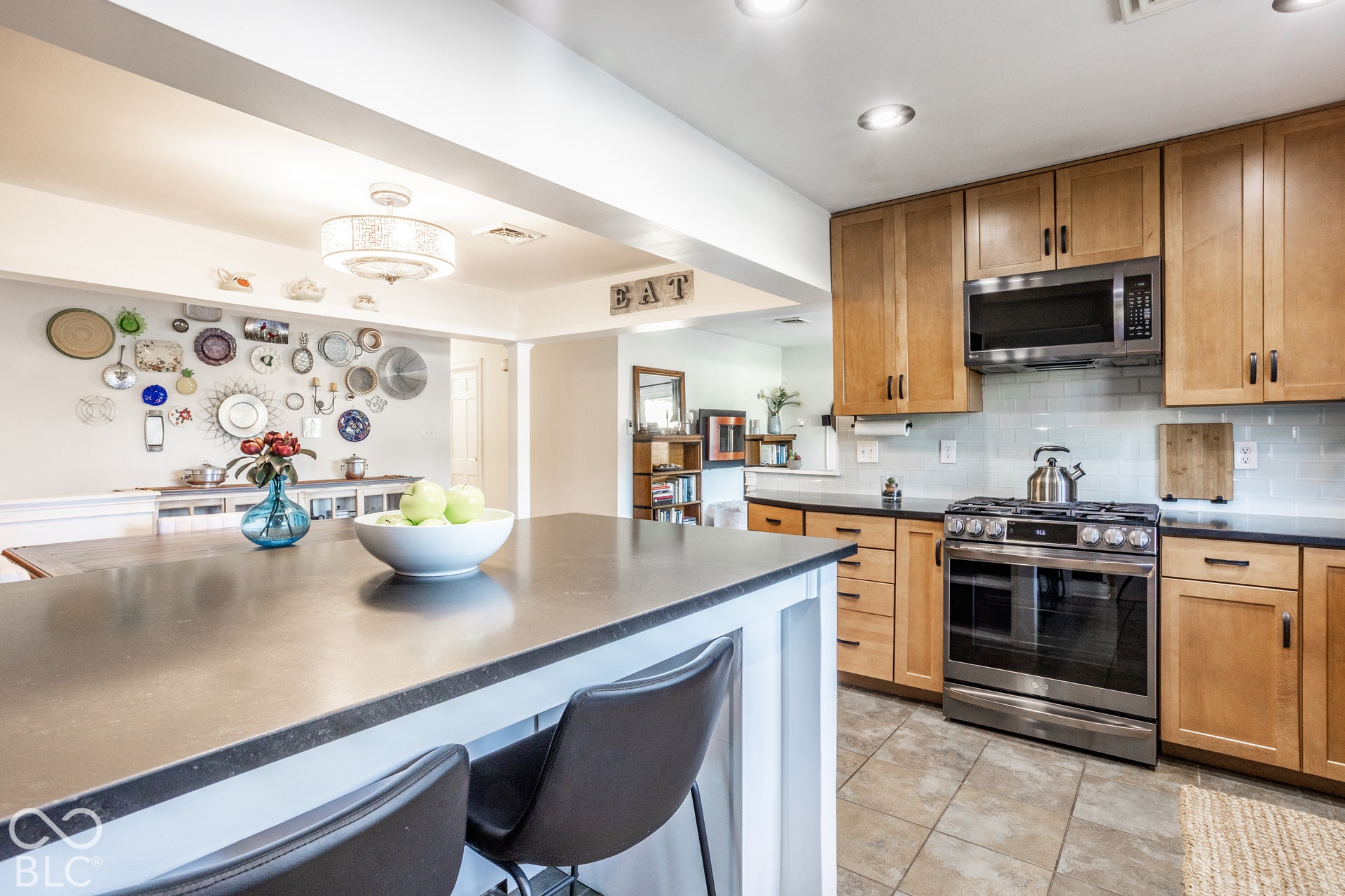 Great flow from both main floor living spaces into the kitchen/eating area.