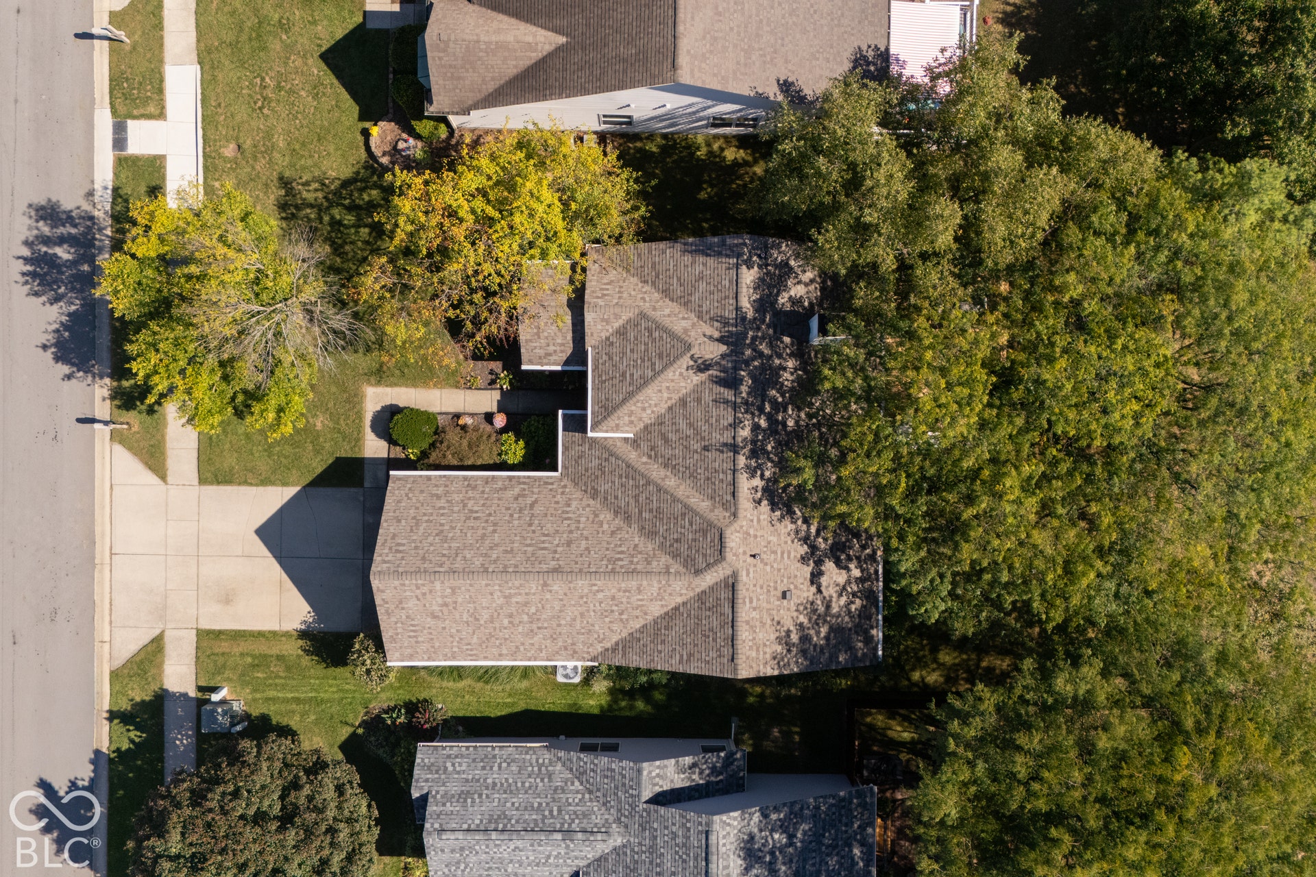 Asphalt shingle roof with a patterned design