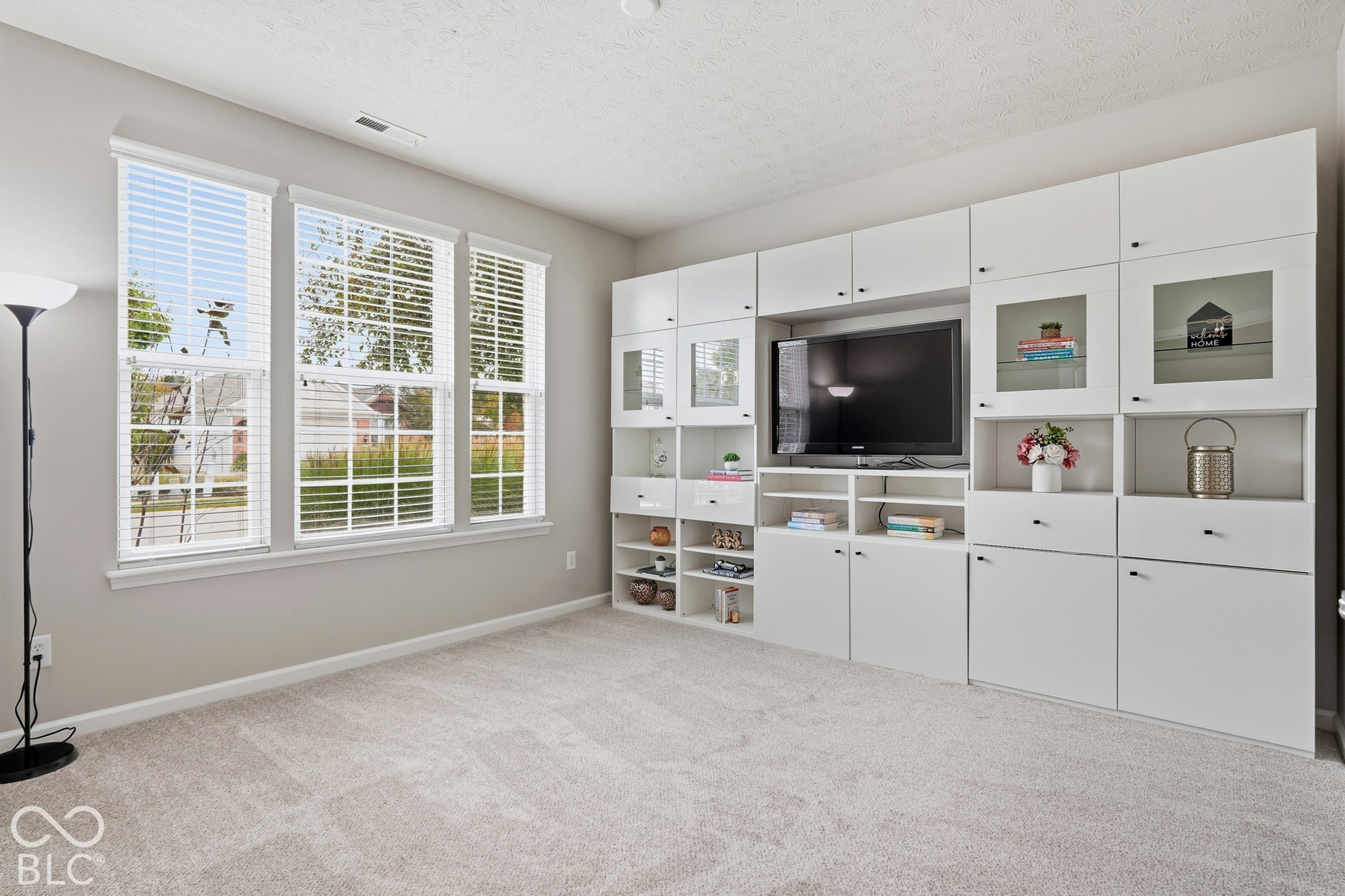At the front of the home is the office with plenty of natural light.