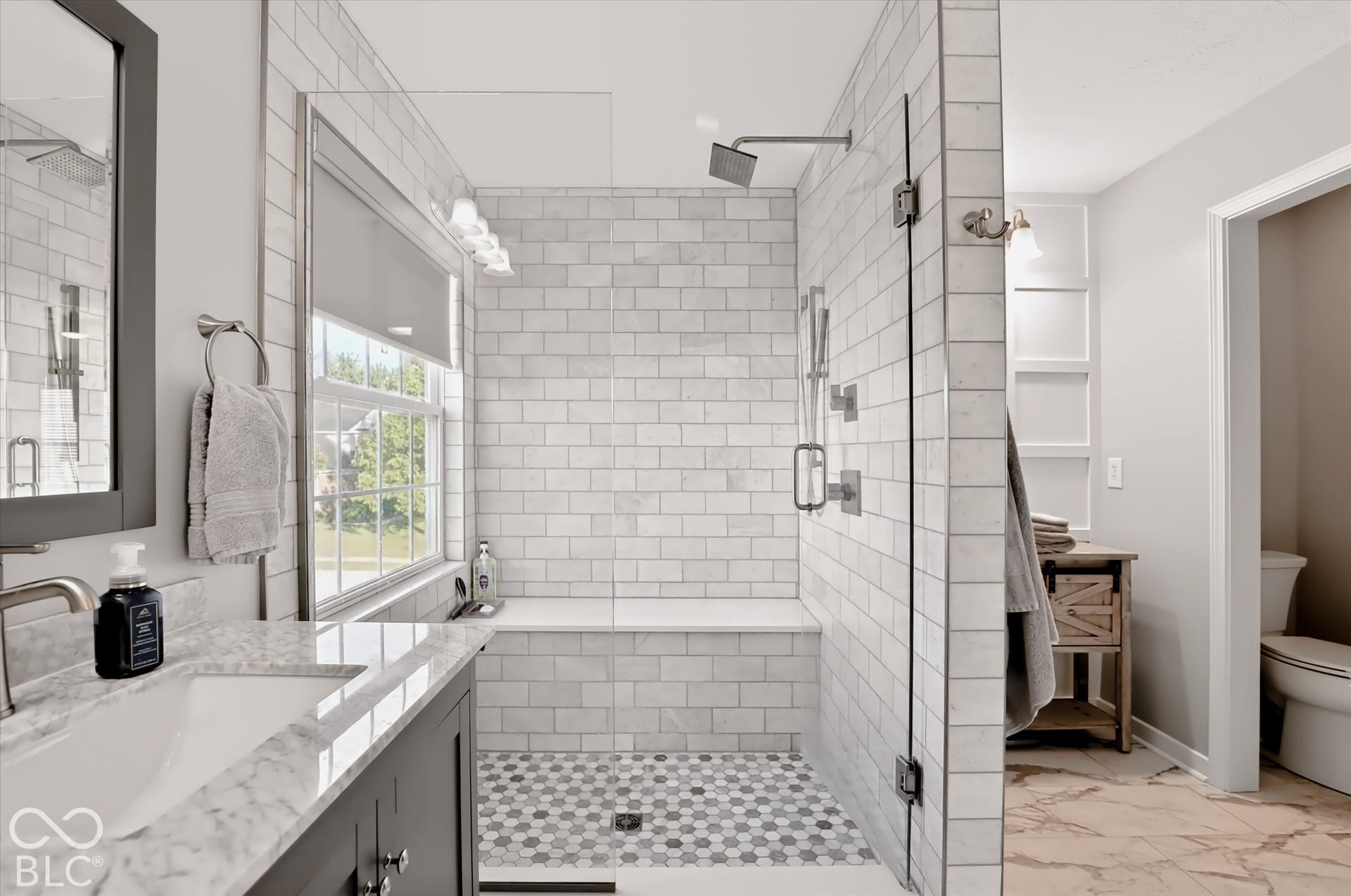 Recently renovated primary bath - look at that shower!