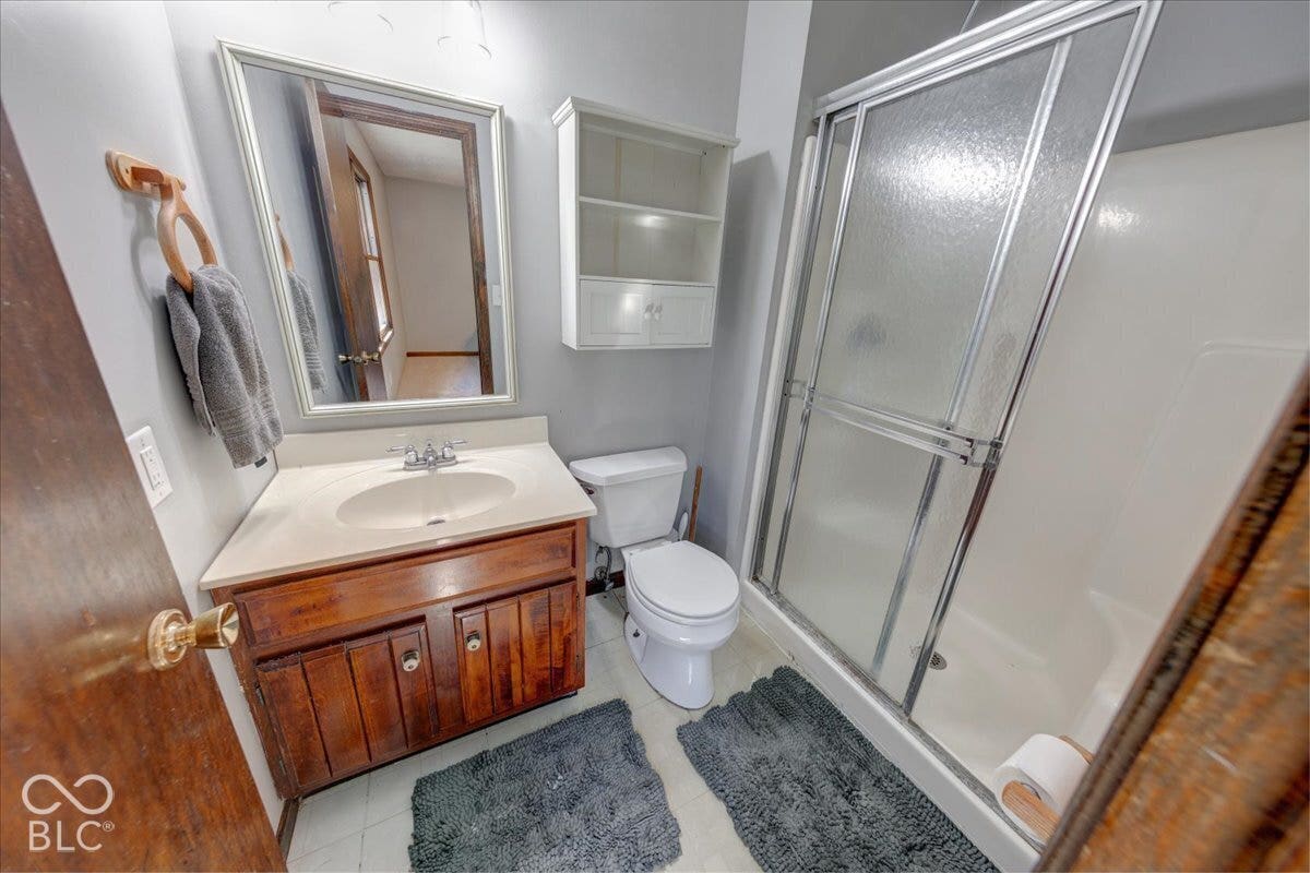 with sliding glass shower