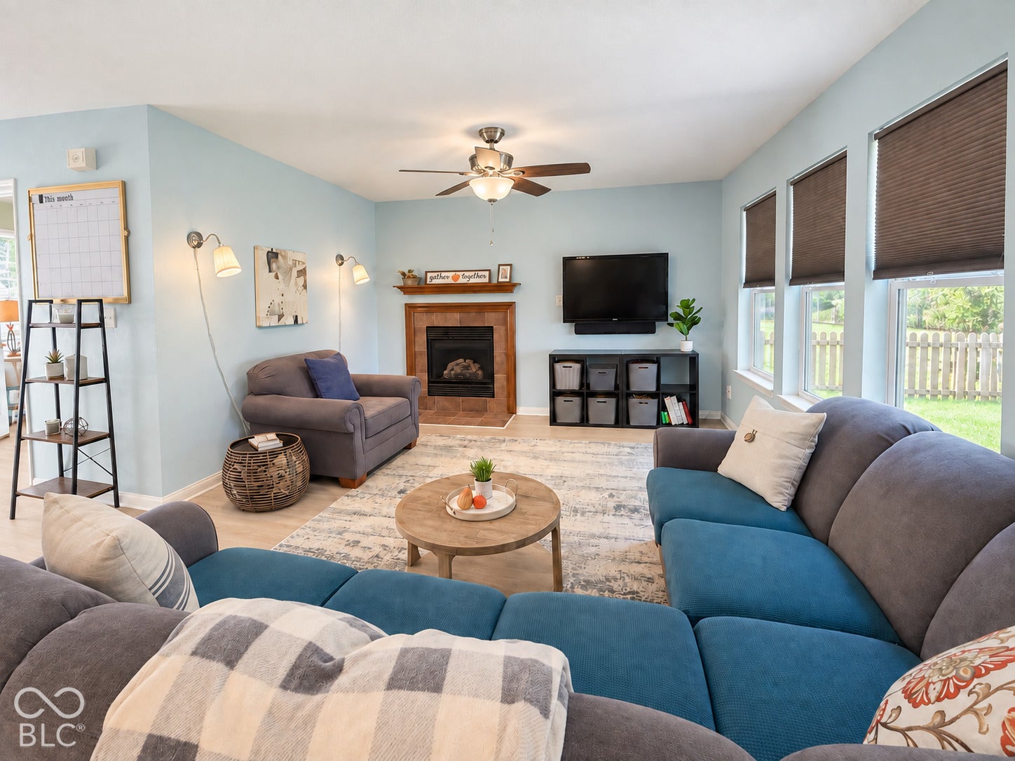 Spacious Family Room with/ Fireplace