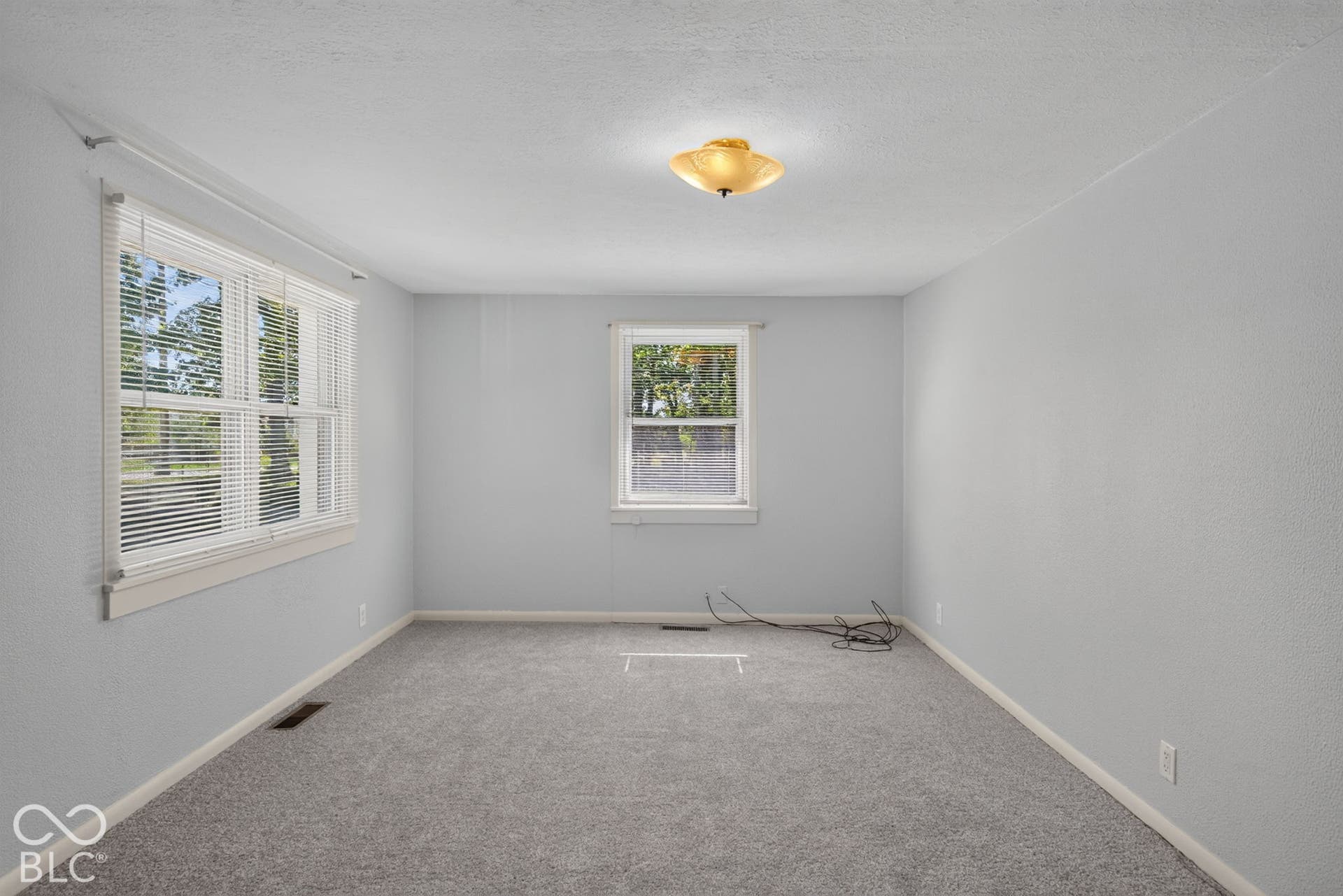 Light gray carpeting paired with light gray walls