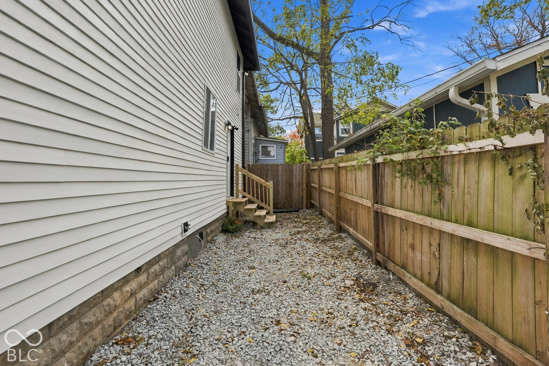 Rear private driveway