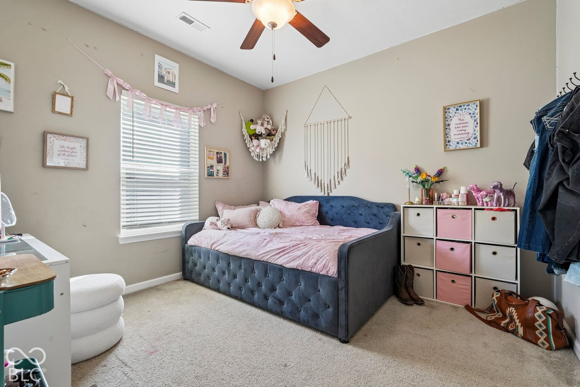 2945 W Calimanco Lane, Monrovia, IN 46157 Neutral-toned walls complement the carpeted flooring