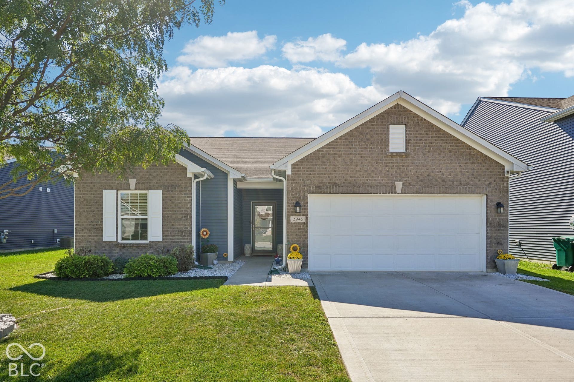 2945 W Calimanco Lane, Monrovia, IN 46157 Brick and siding exterior with a two-car garage