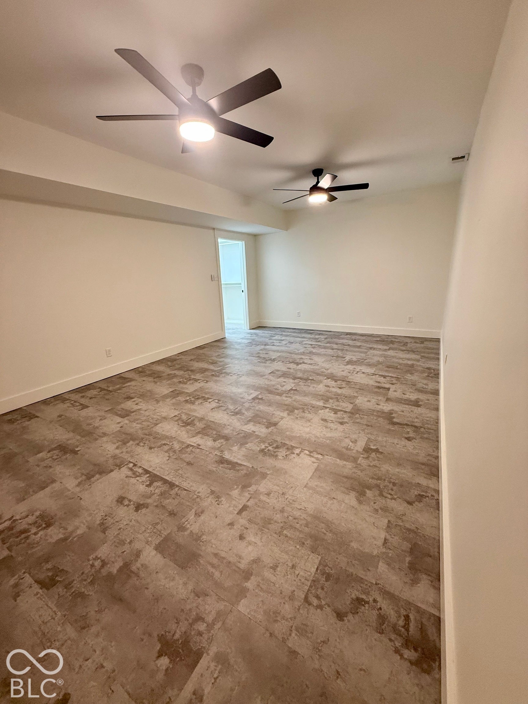 Large master bedroom in basement
